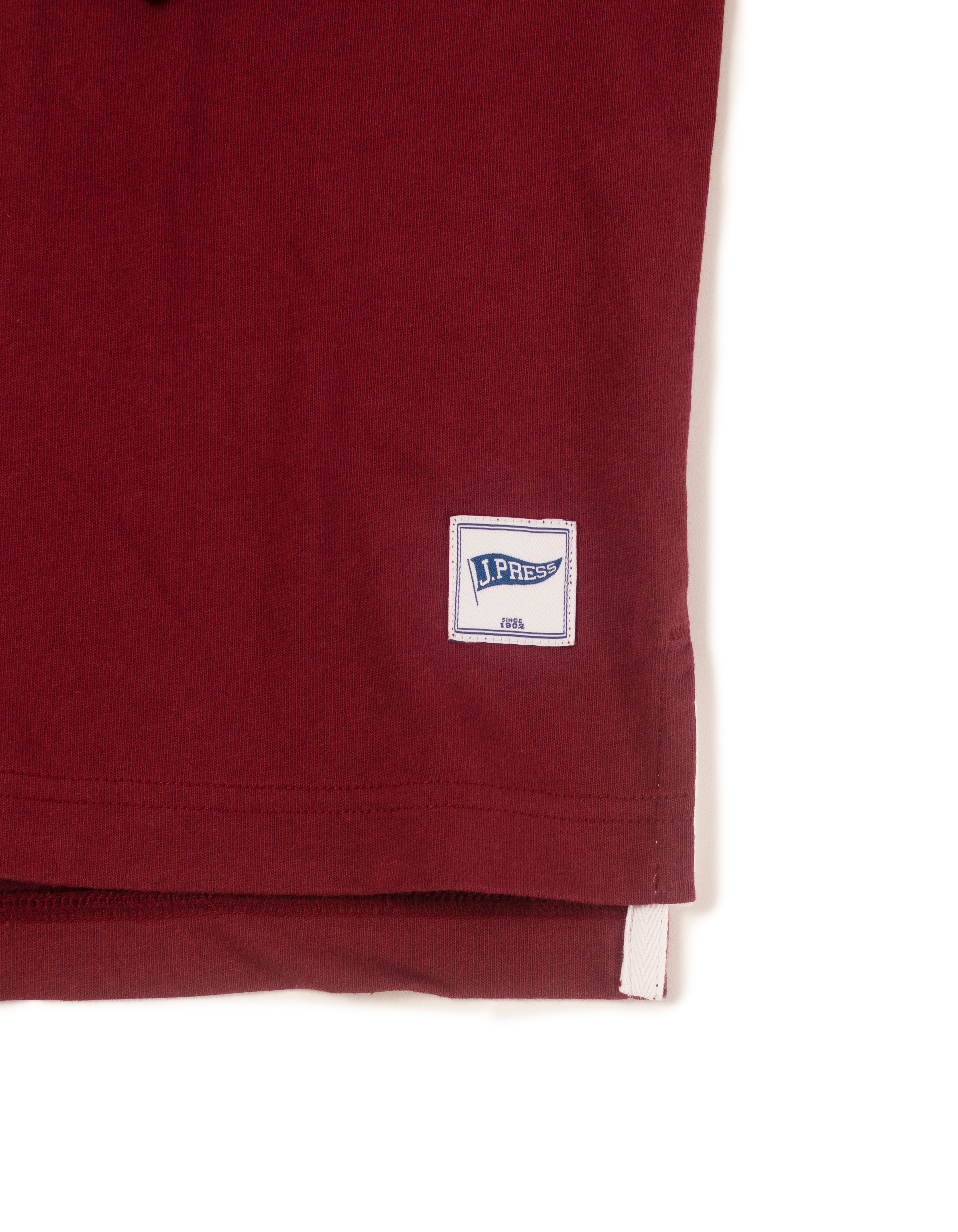 Burgundy Trim Fit J. Press Pennant Rugby Shirt