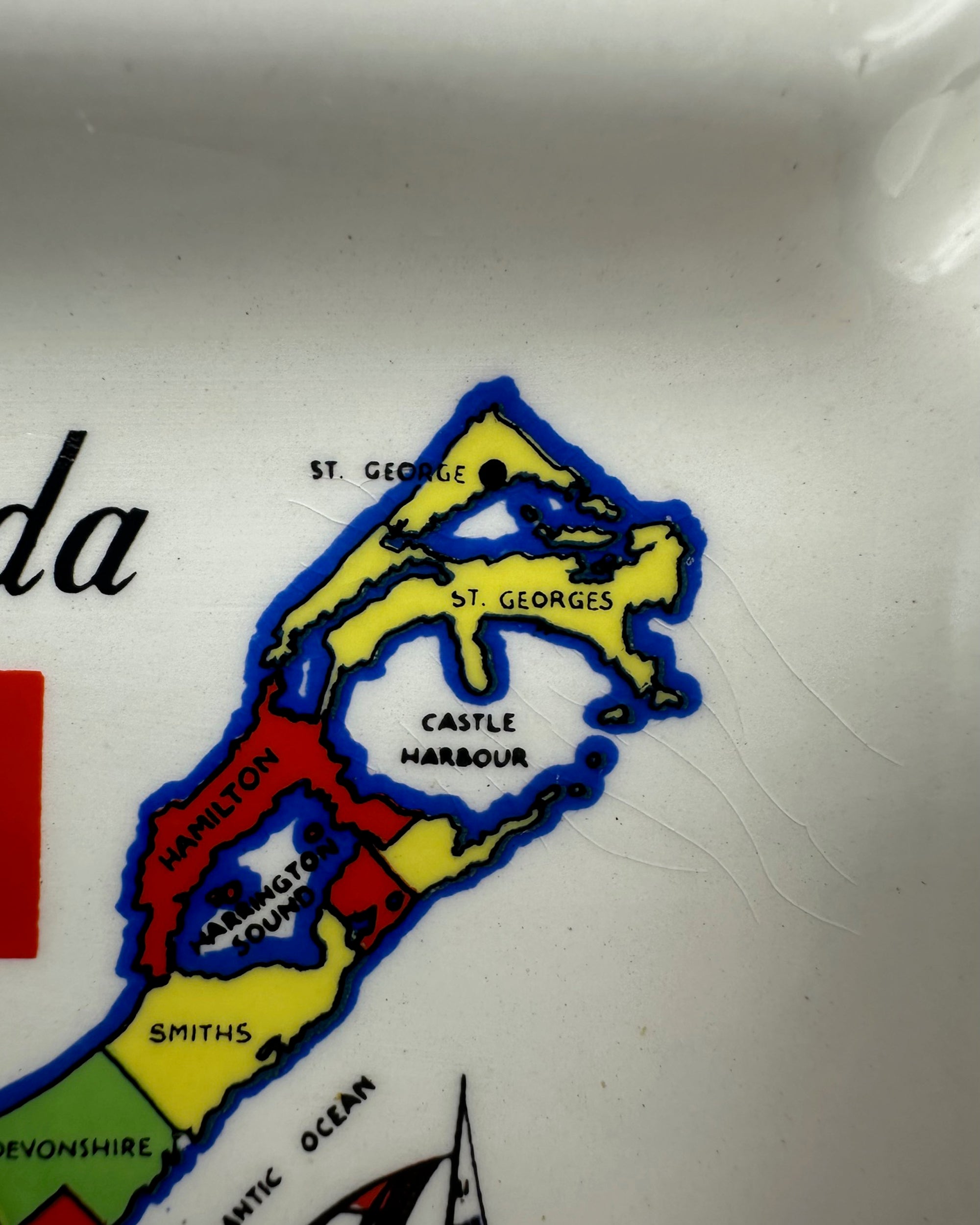 Vintage Bermuda Ceramic Ashtray Catchall Dish