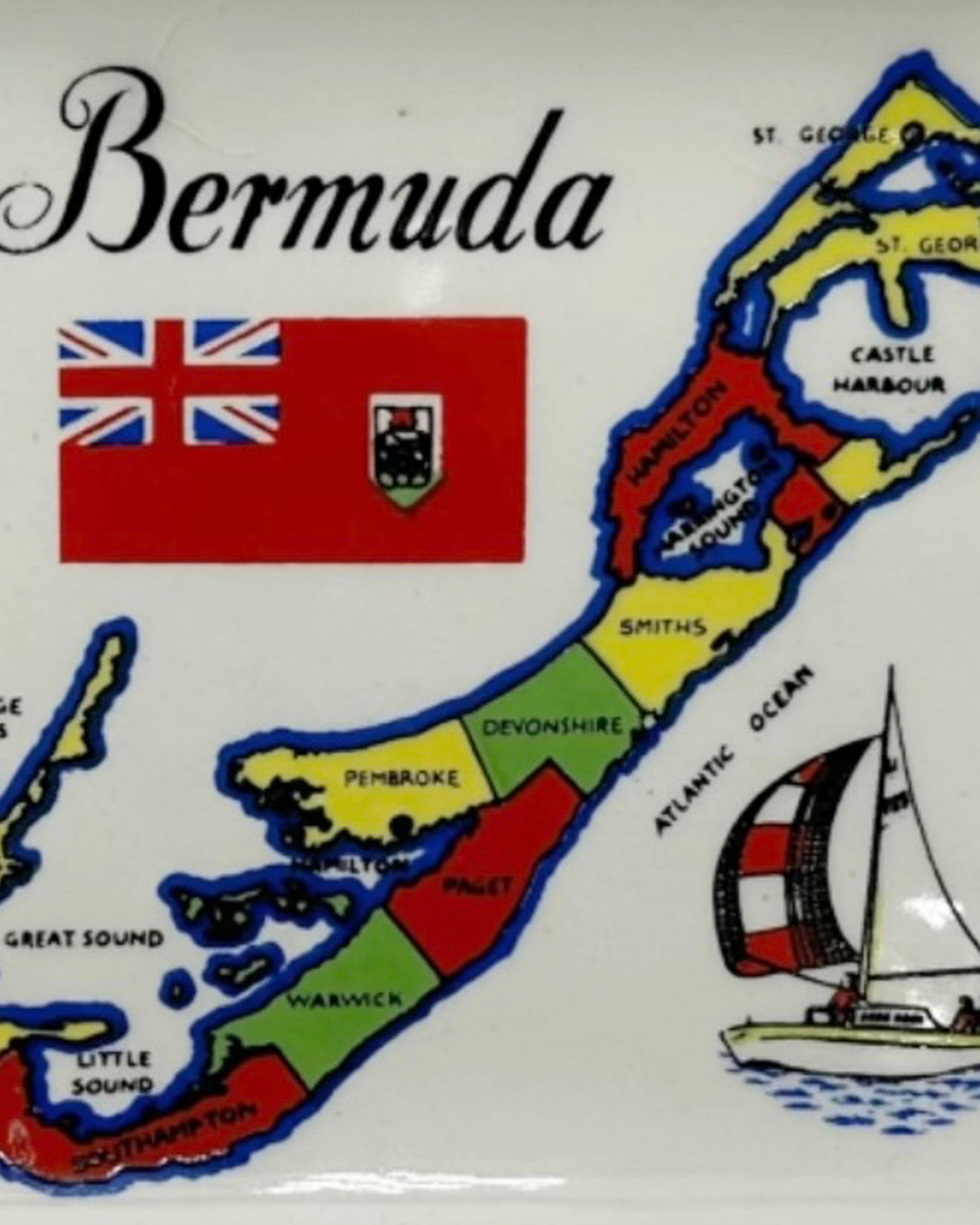 Vintage Bermuda Ceramic Ashtray Catchall Dish