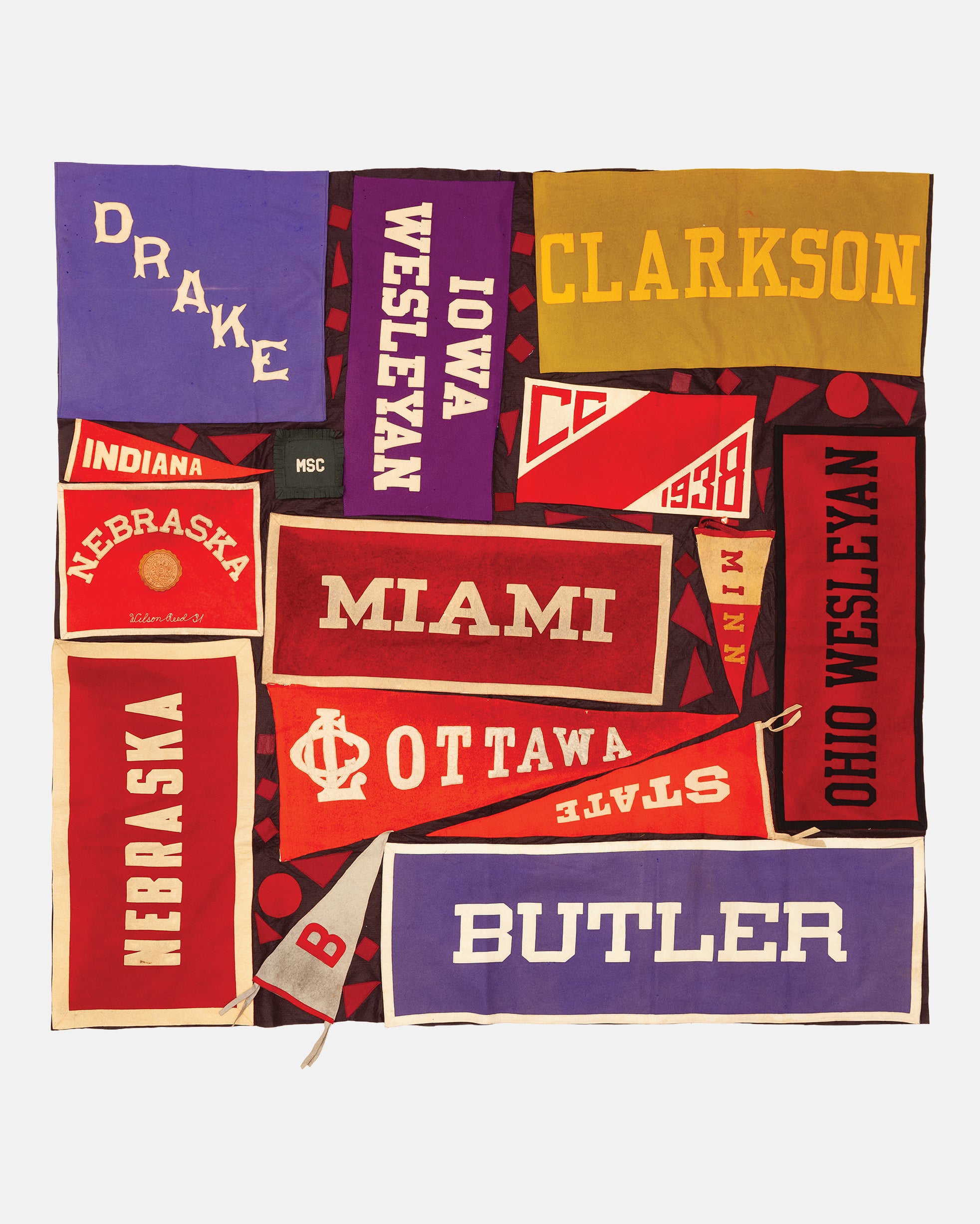 Vintage Pennant Quilt - Colleges #23