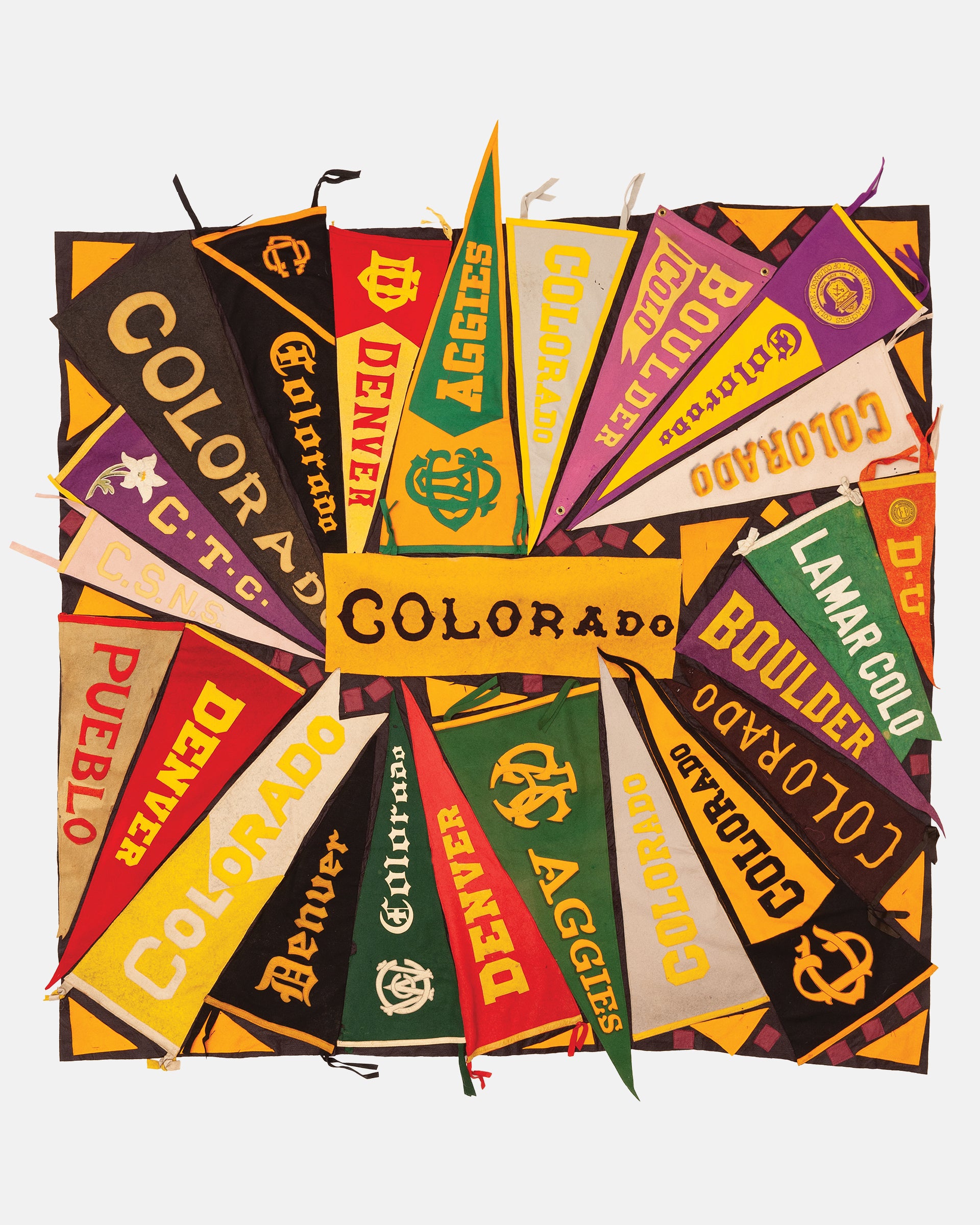 Vintage Pennant Quilt - Colleges #49