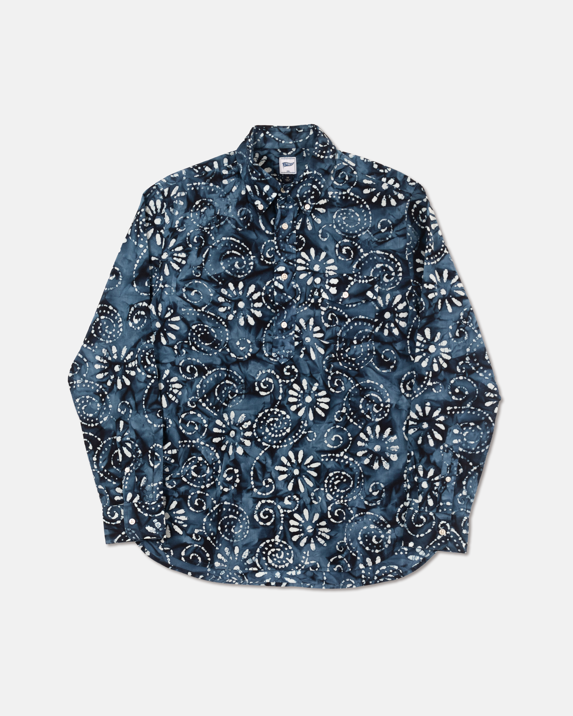 BATIK PRINT LONG SLEEVE - NAVY