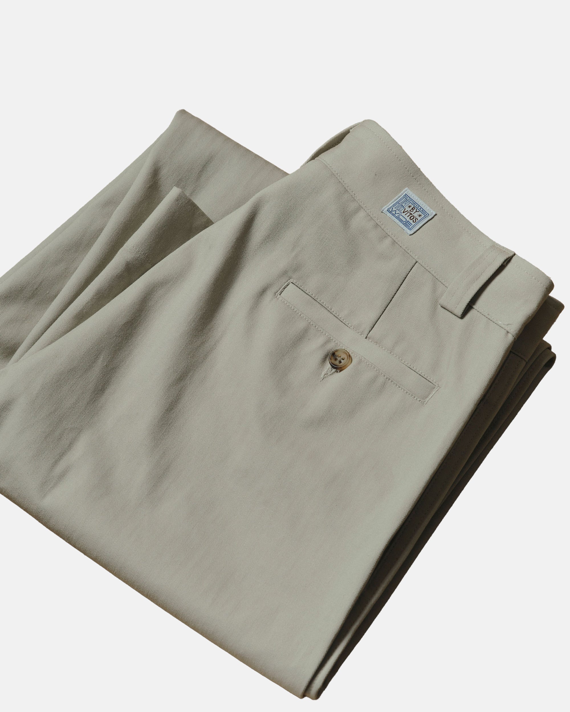 Vito's Stone Herringbone High n' Wide Pant