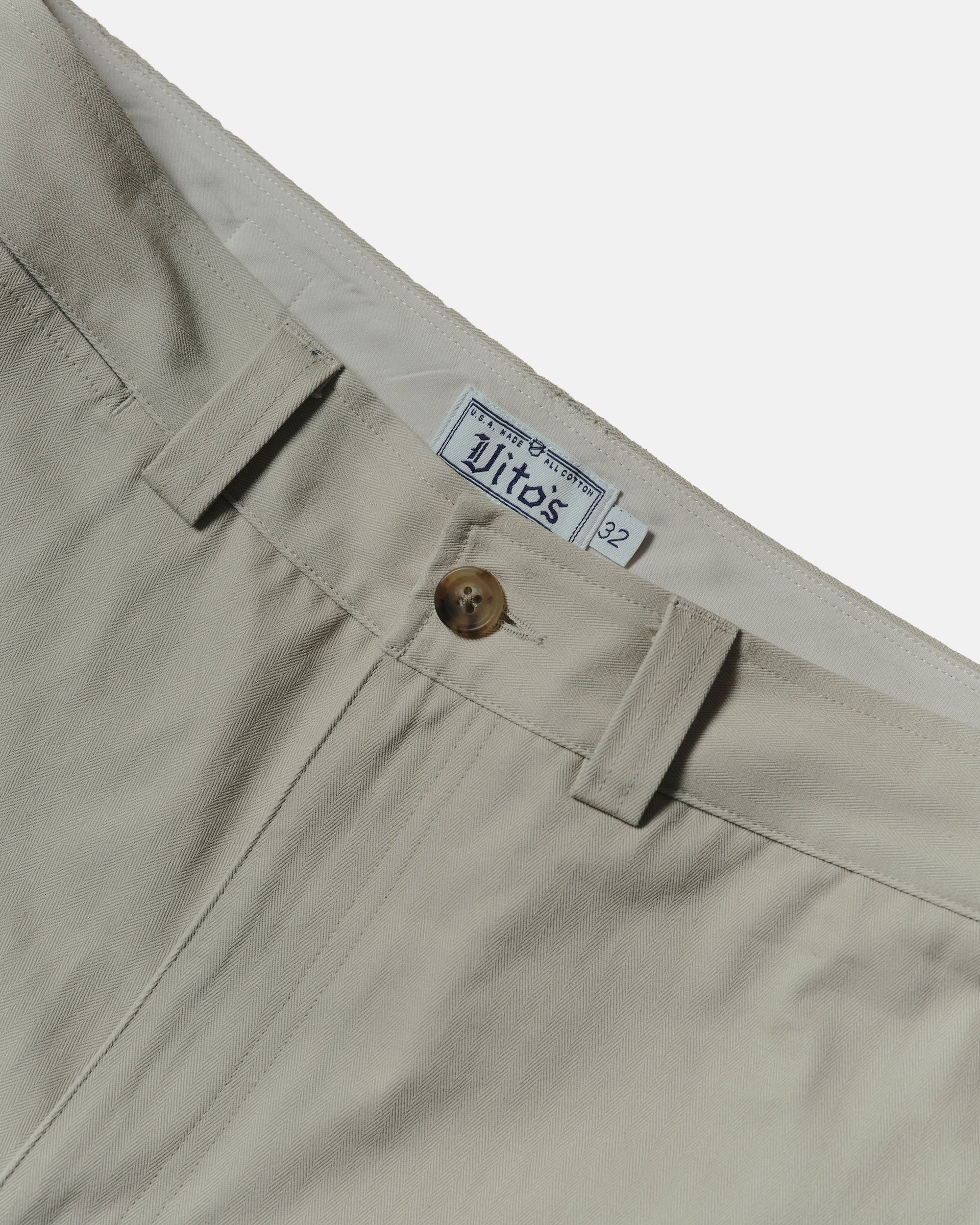 Vito's Stone Herringbone High n' Wide Pant