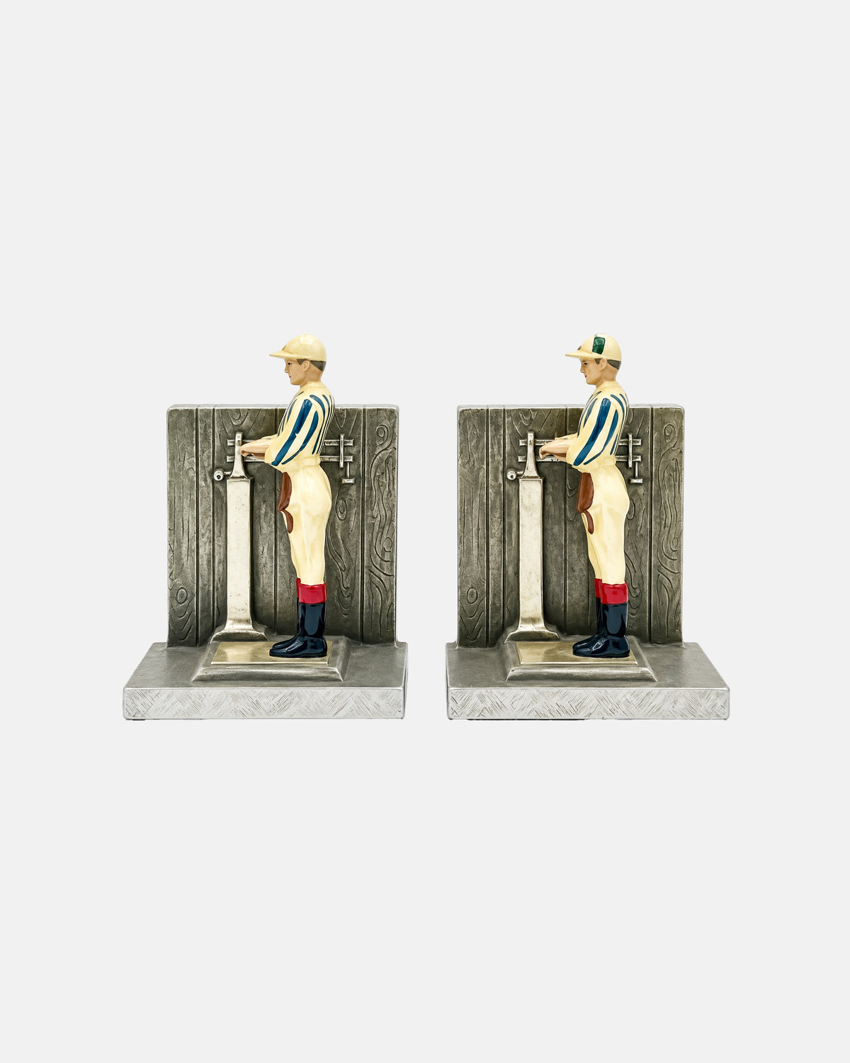 Pair Vintage Kentucky Tavern Equestrian Jockey Bookends