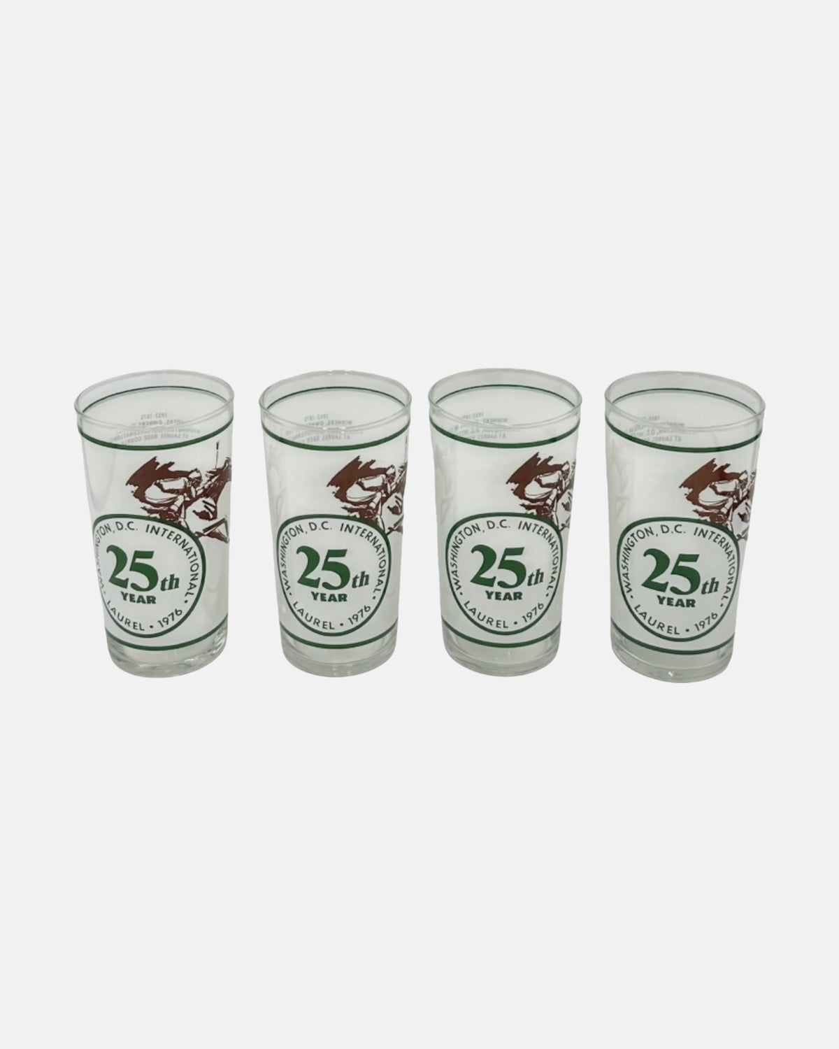 Vintage Set 4 Washington, D.C. International Horse Show Equestrian Glasses