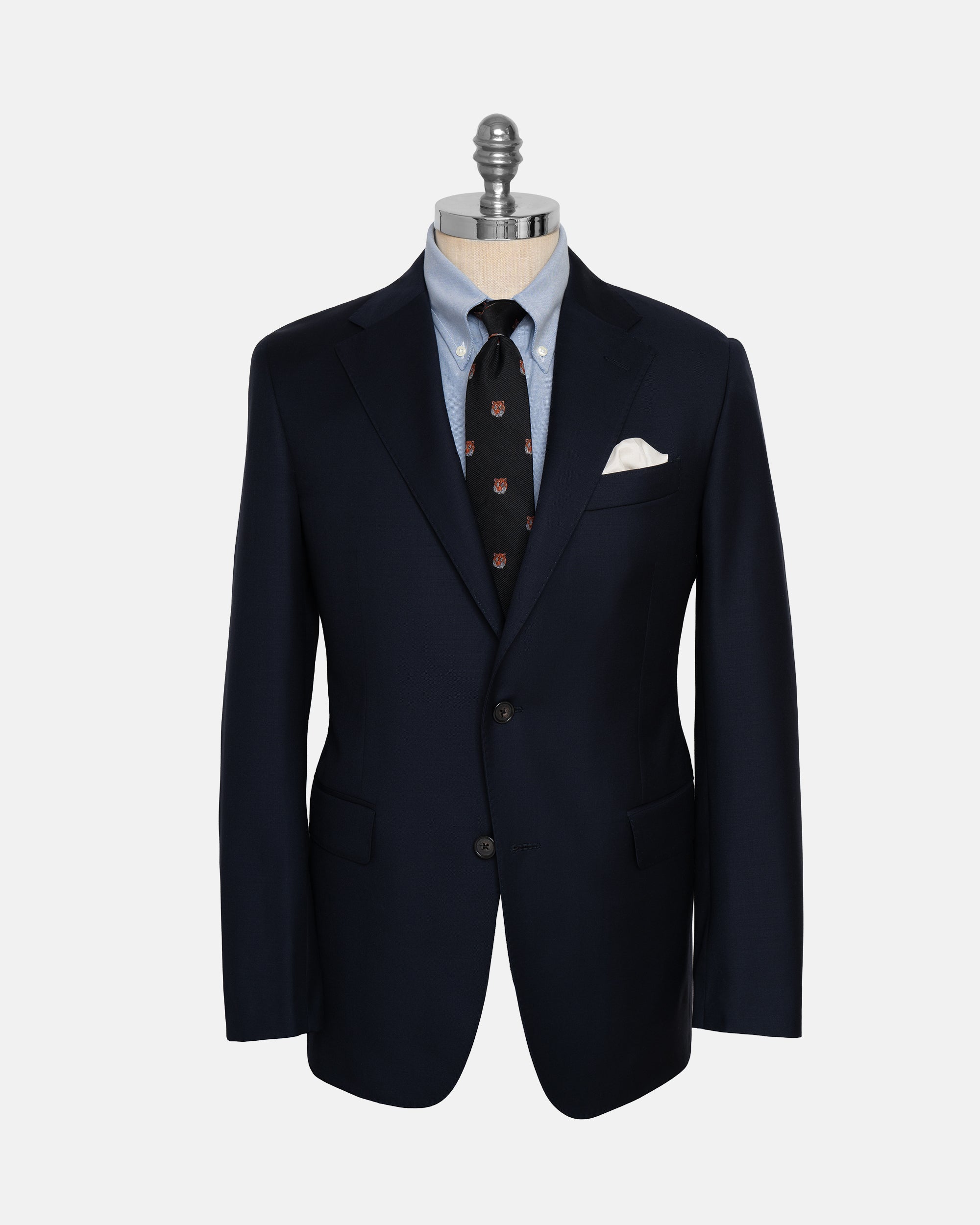 Made-in-USA Navy Two-Button Darted Suit