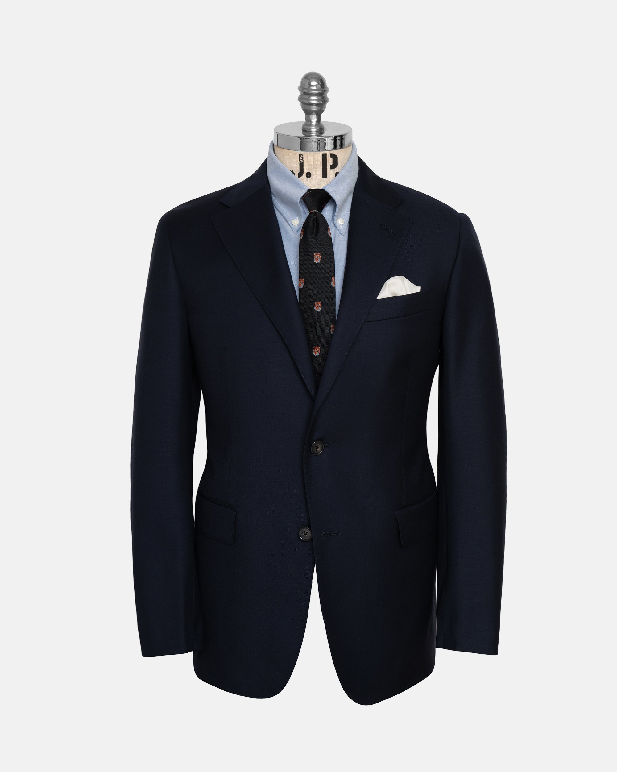 Made-in-USA Navy Two-Button Darted Suit