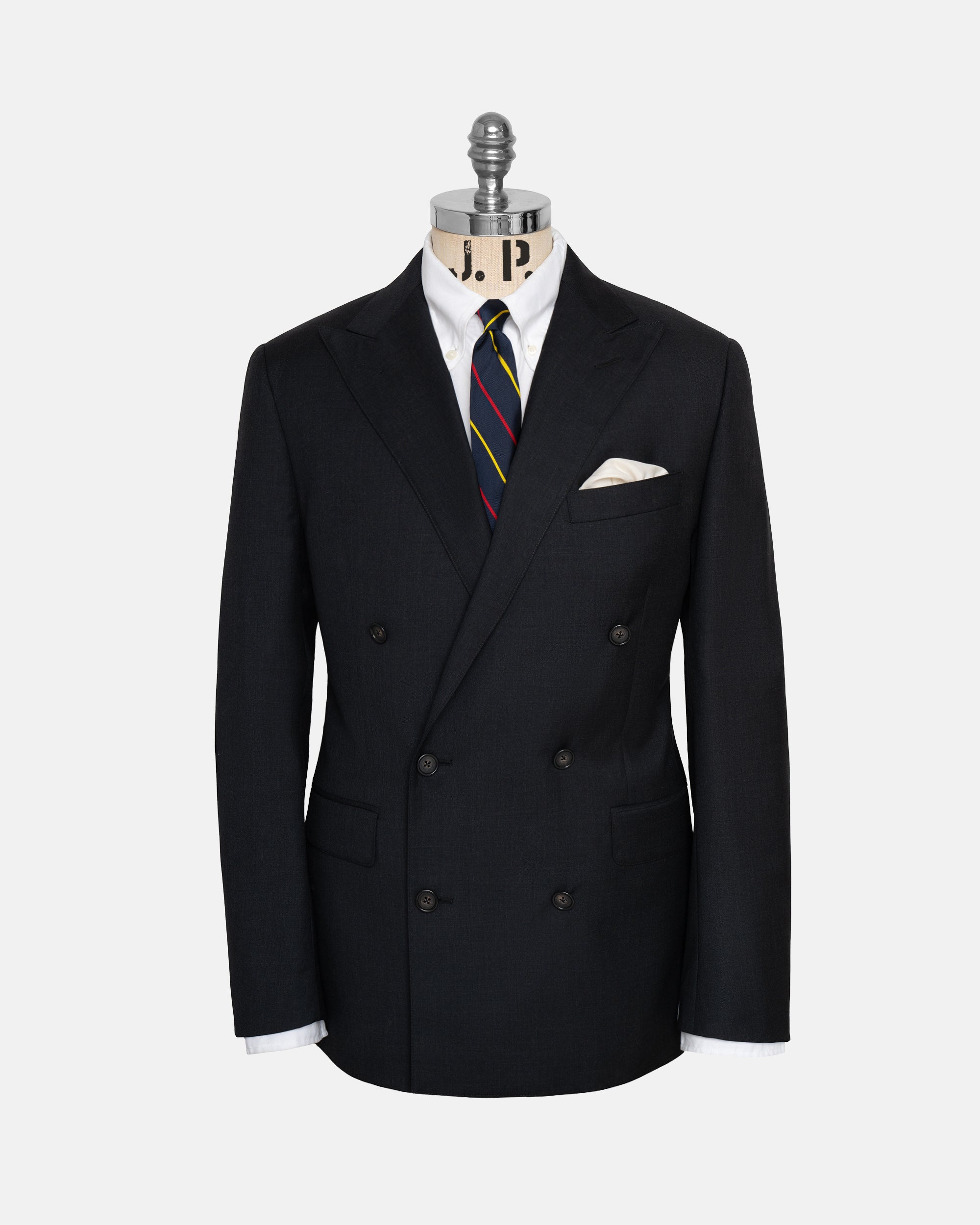 Made-in-USA Charcoal Double-Breasted Suit