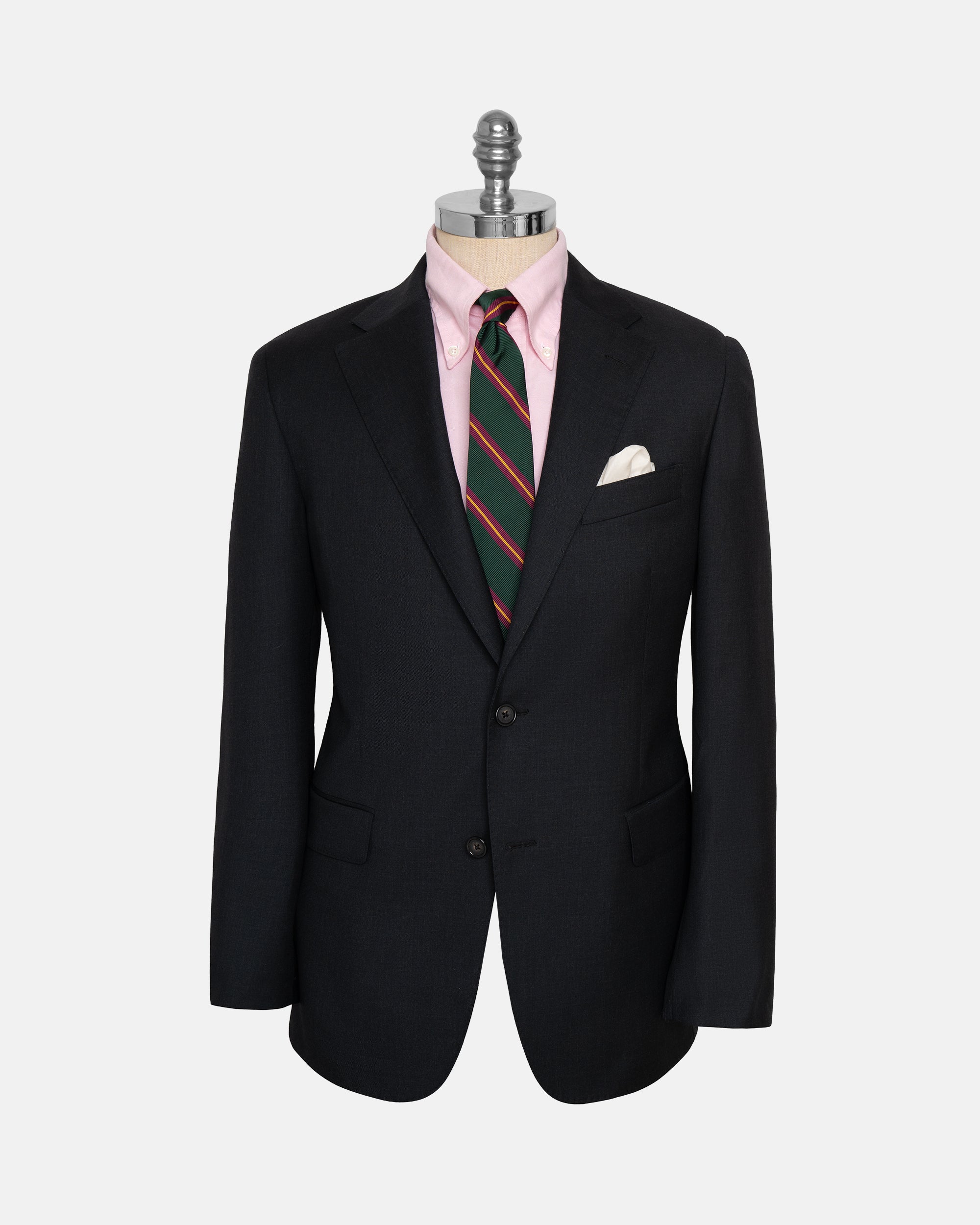 Made-in-USA Charcoal Two-Button Darted Suit