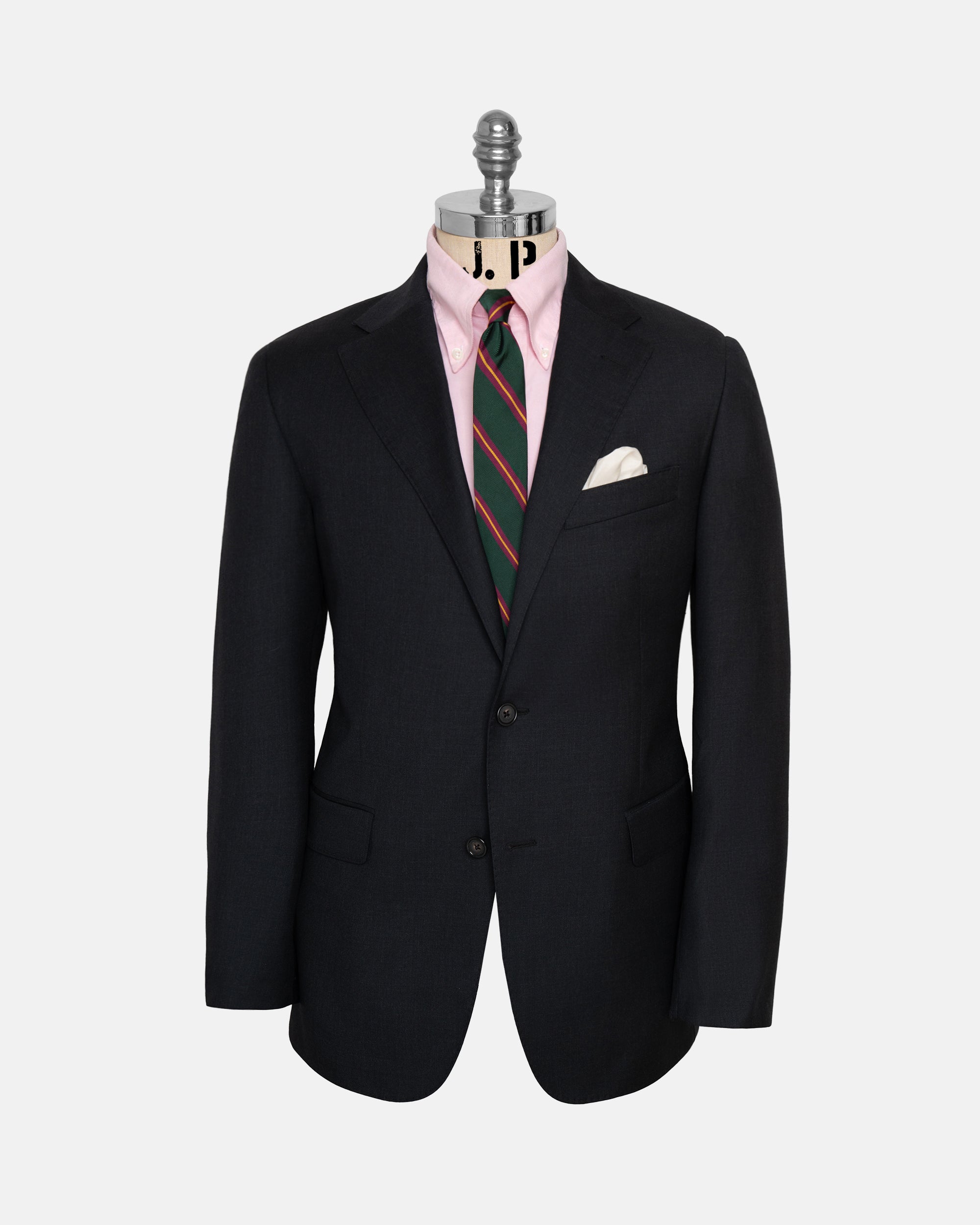 Made-in-USA Charcoal Two-Button Darted Suit