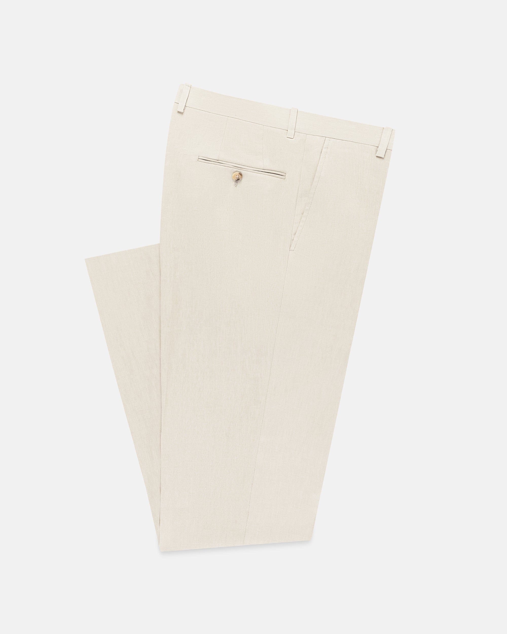 Made-in-USA Ivory Linen Trouser