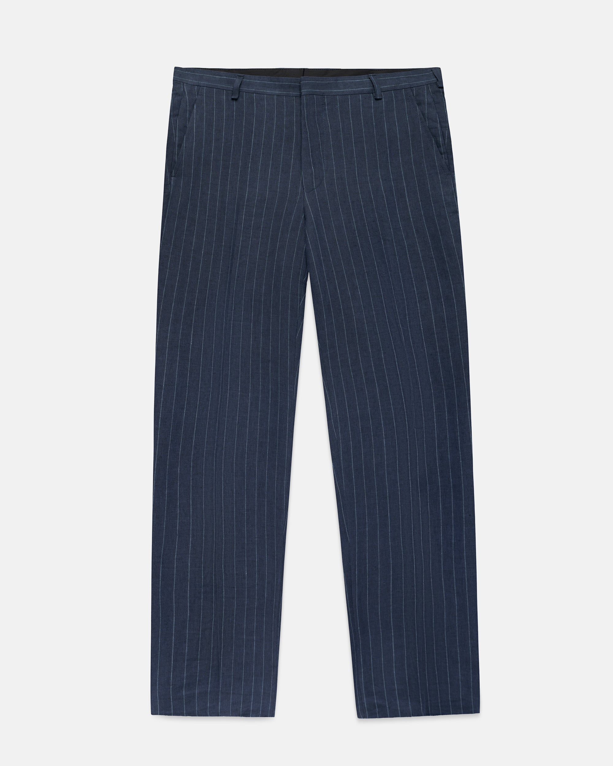 Made-in-USA Navy Chalk Stripe Linen Trouser