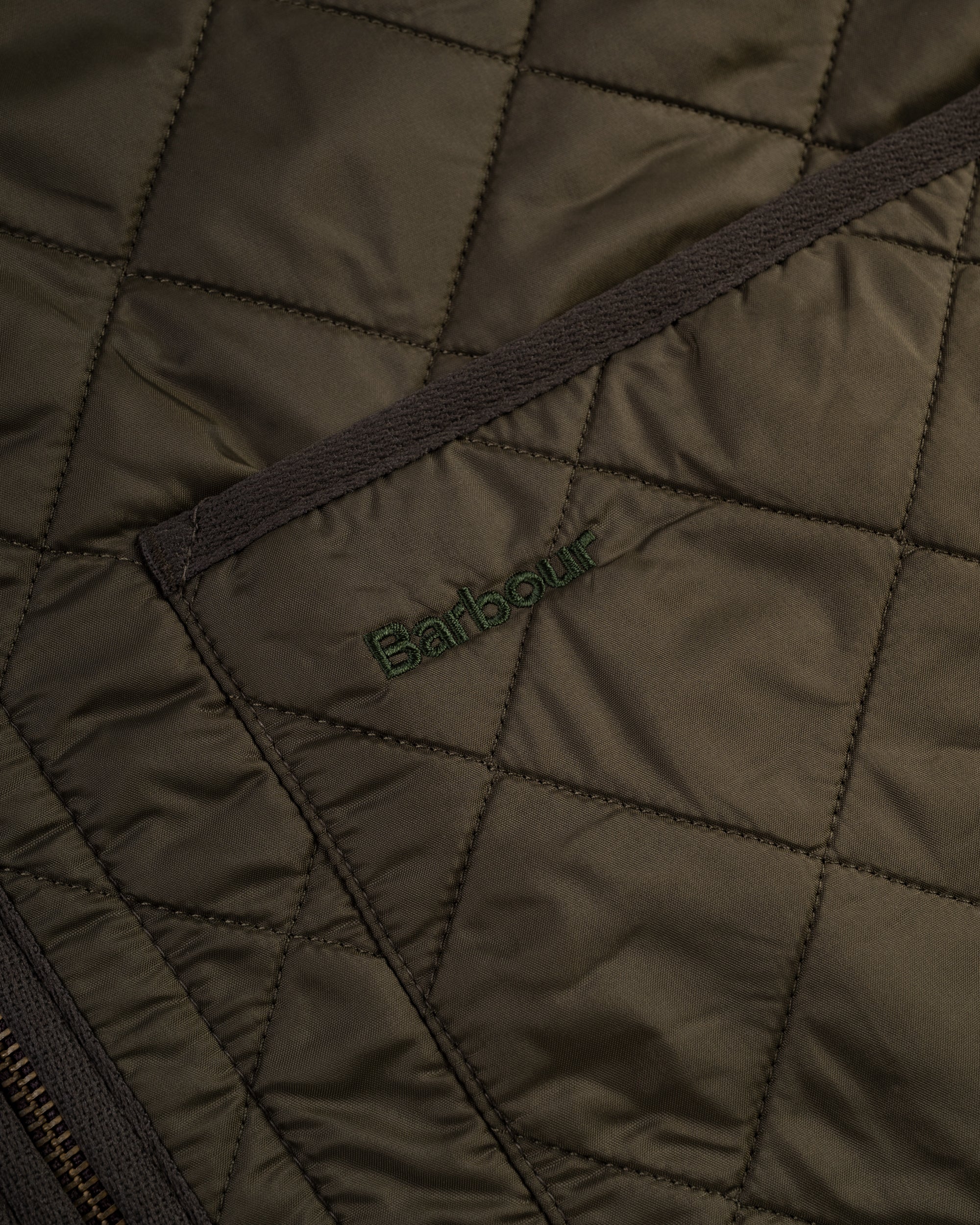 Barbour Olive Polarquilt Zip-In Waistcoat Liner