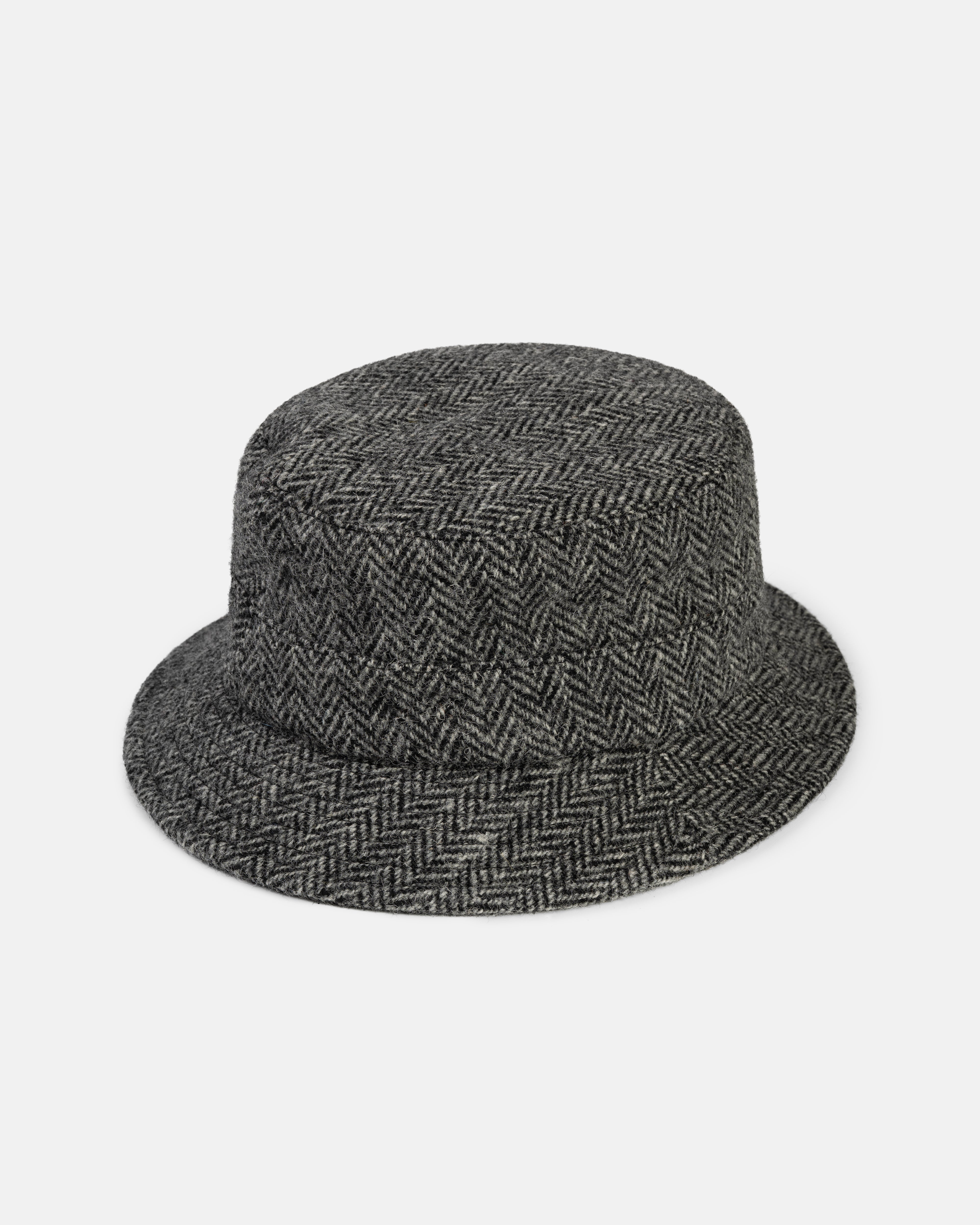 Harris Tweed Bucket Hat Grey Herringbone | Hats - J. Press