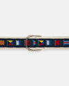 Made-in-USA Nautical Flags Motif D Ring Belt