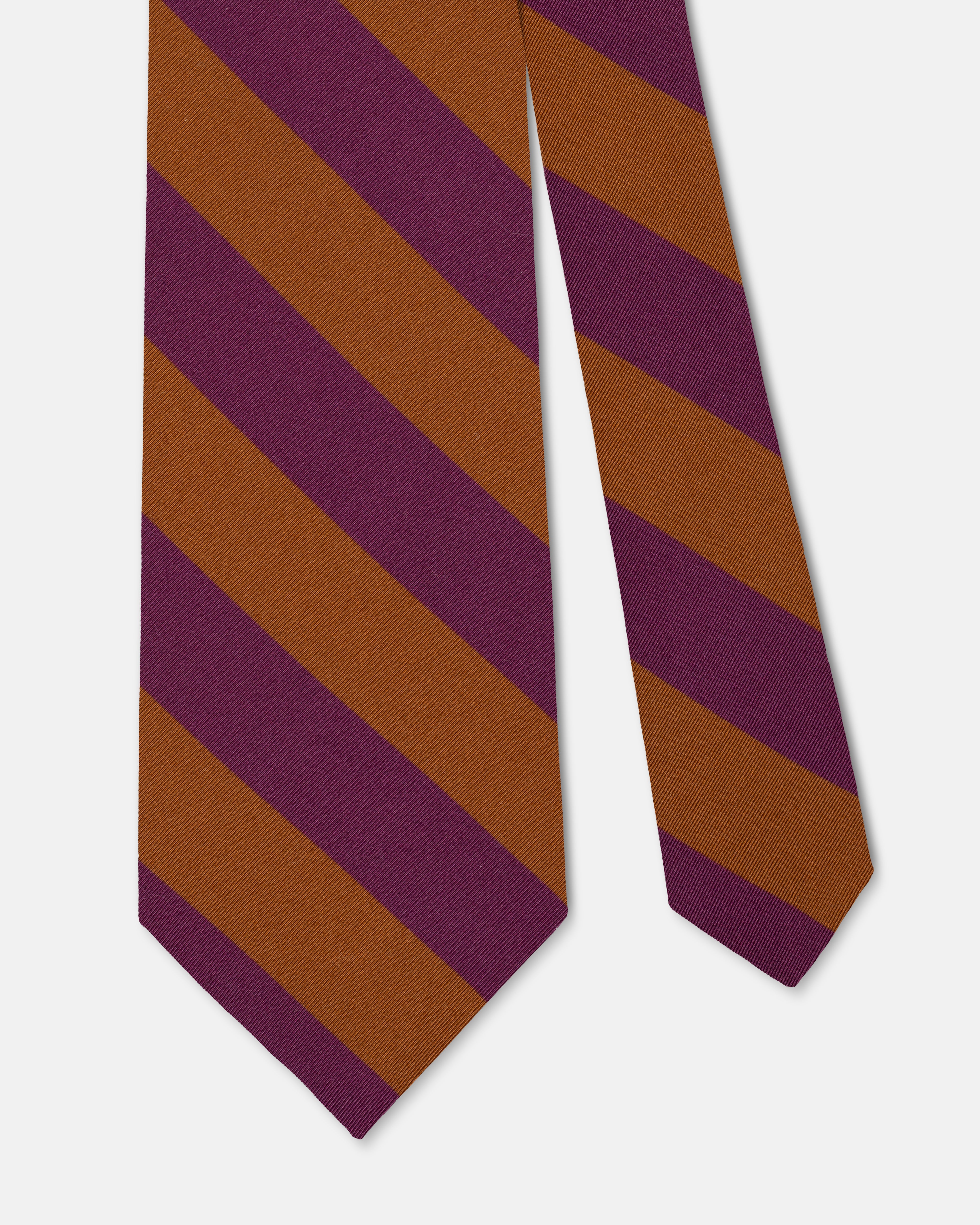 Made-in-UK Mauve & Rust Guard Stripe Irish Poplin Tie