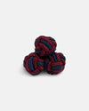 Burgundy & Blue Monkey's Fist Silk Knot Cufflinks