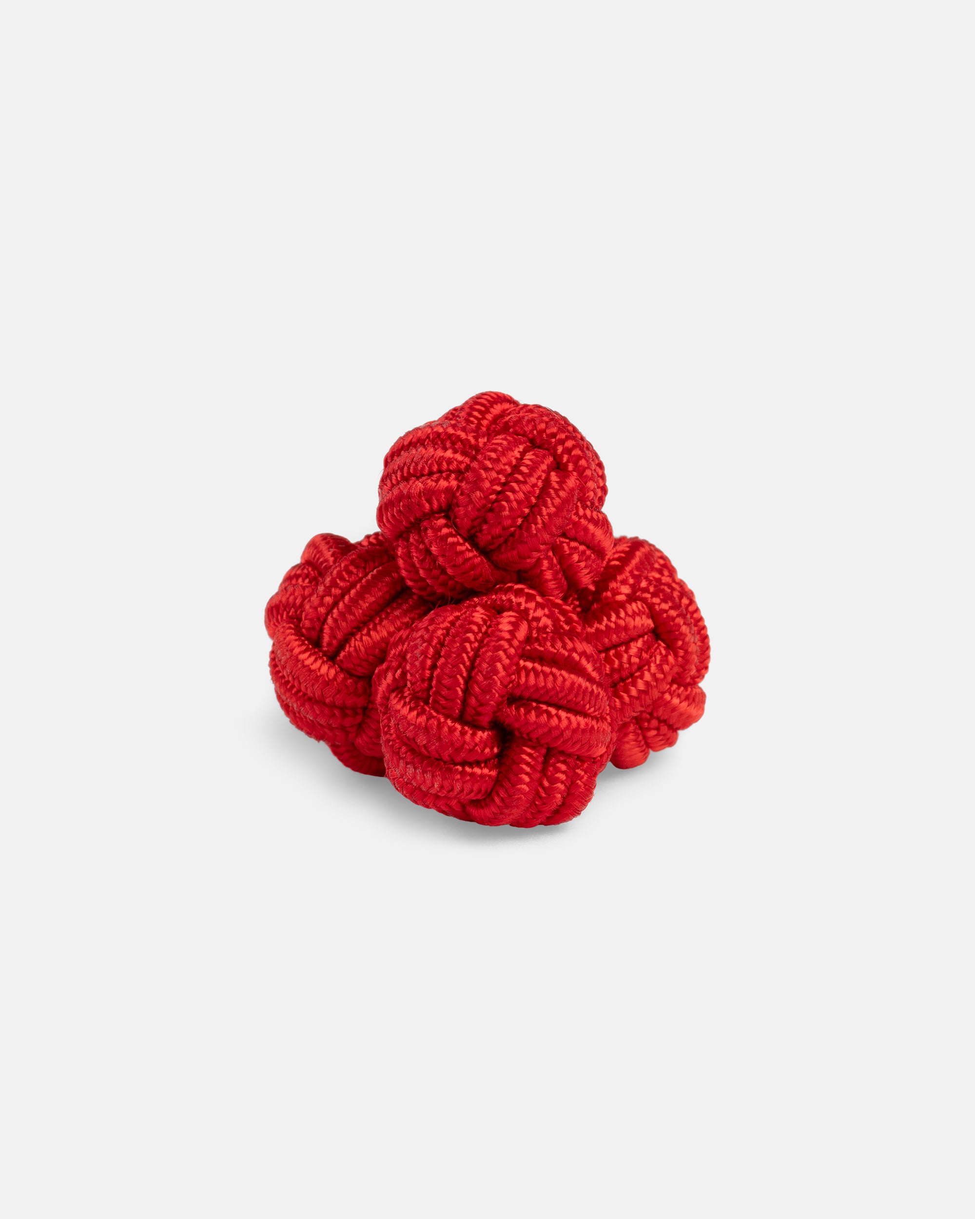 Red Monkey's Fist Silk Knot Cufflinks
