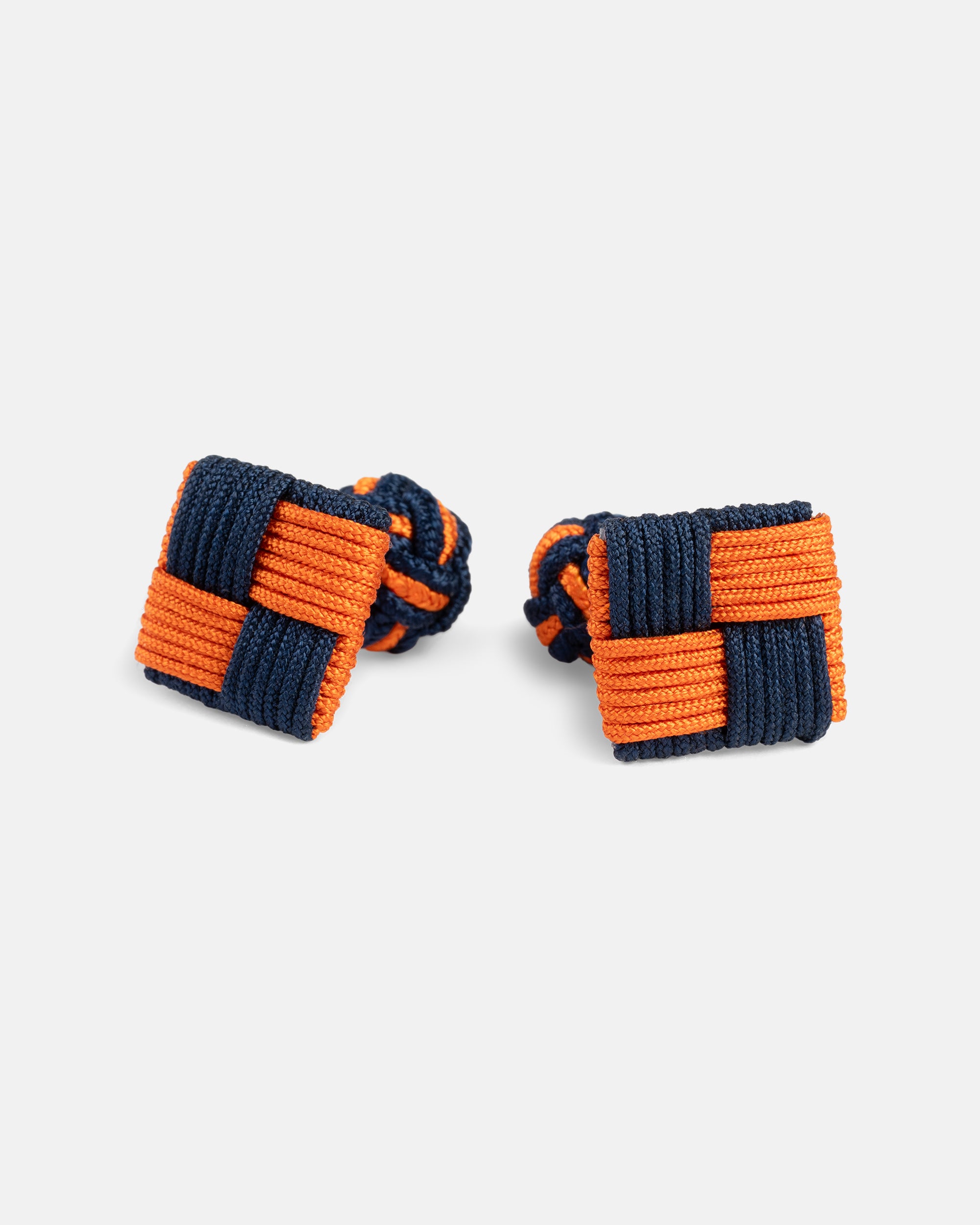 Navy & Orange Combo Knot Cufflinks