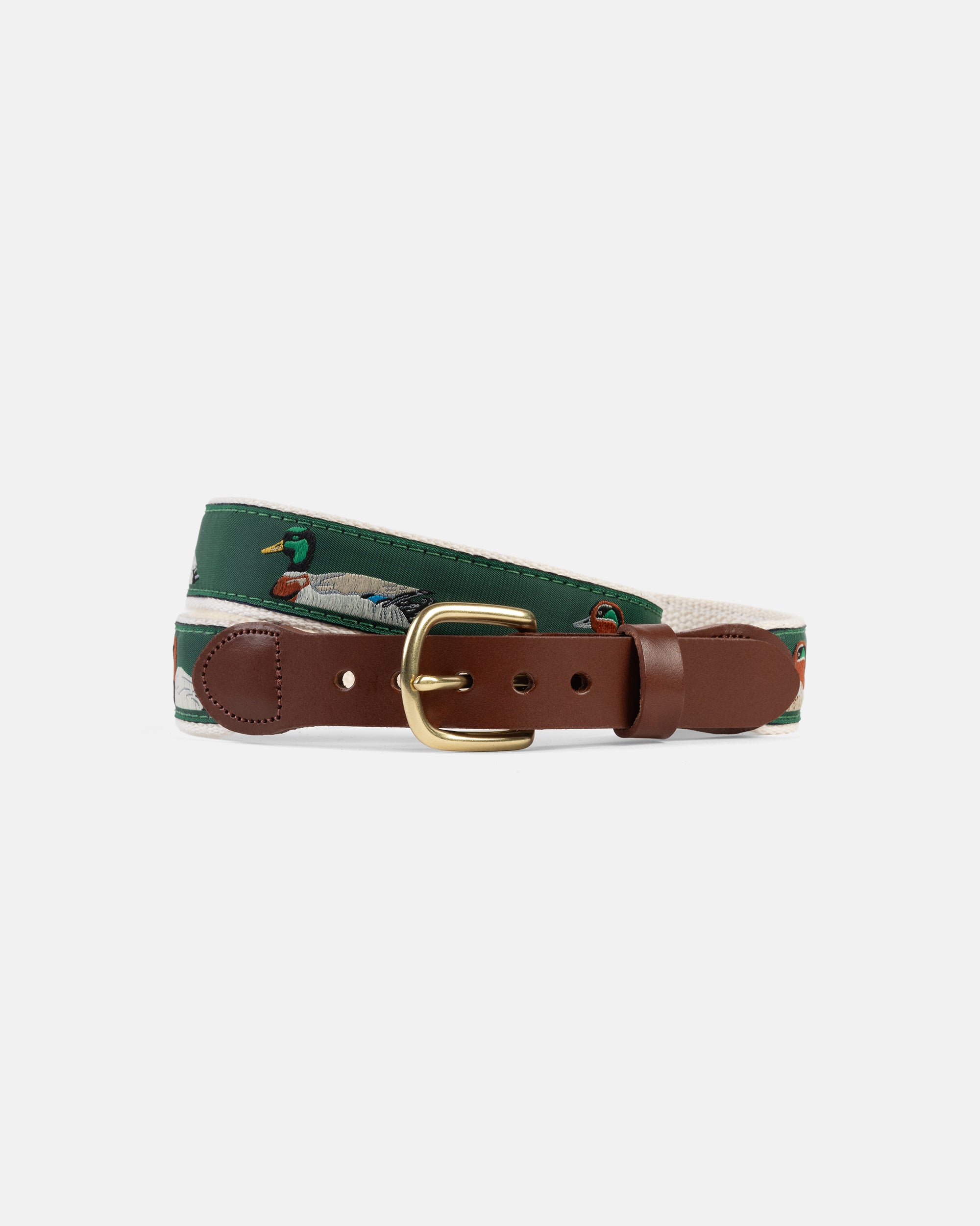 Made-in-USA Ducks Motif Belt