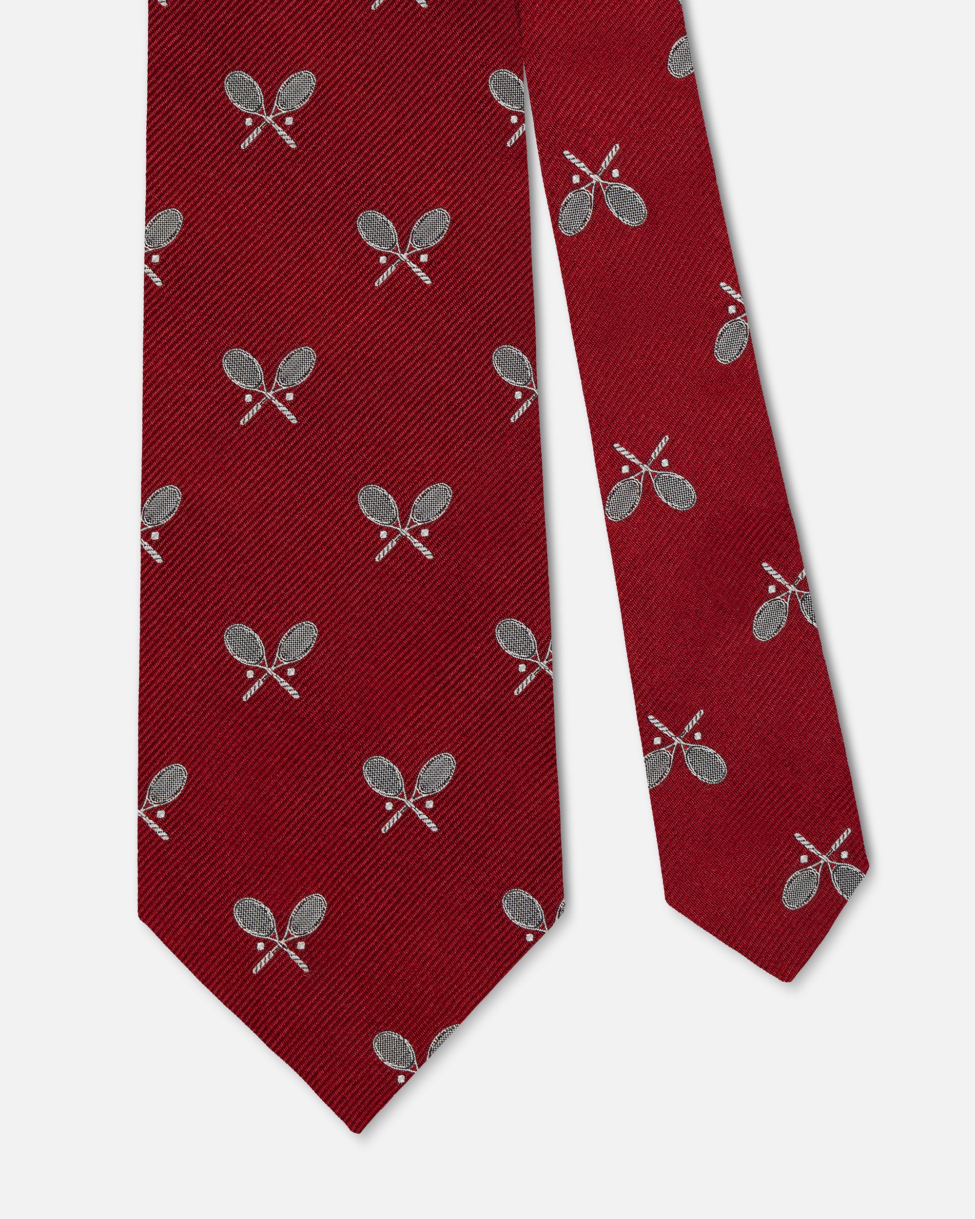 Made-in-UK Red Tennis Rackets Club Tie