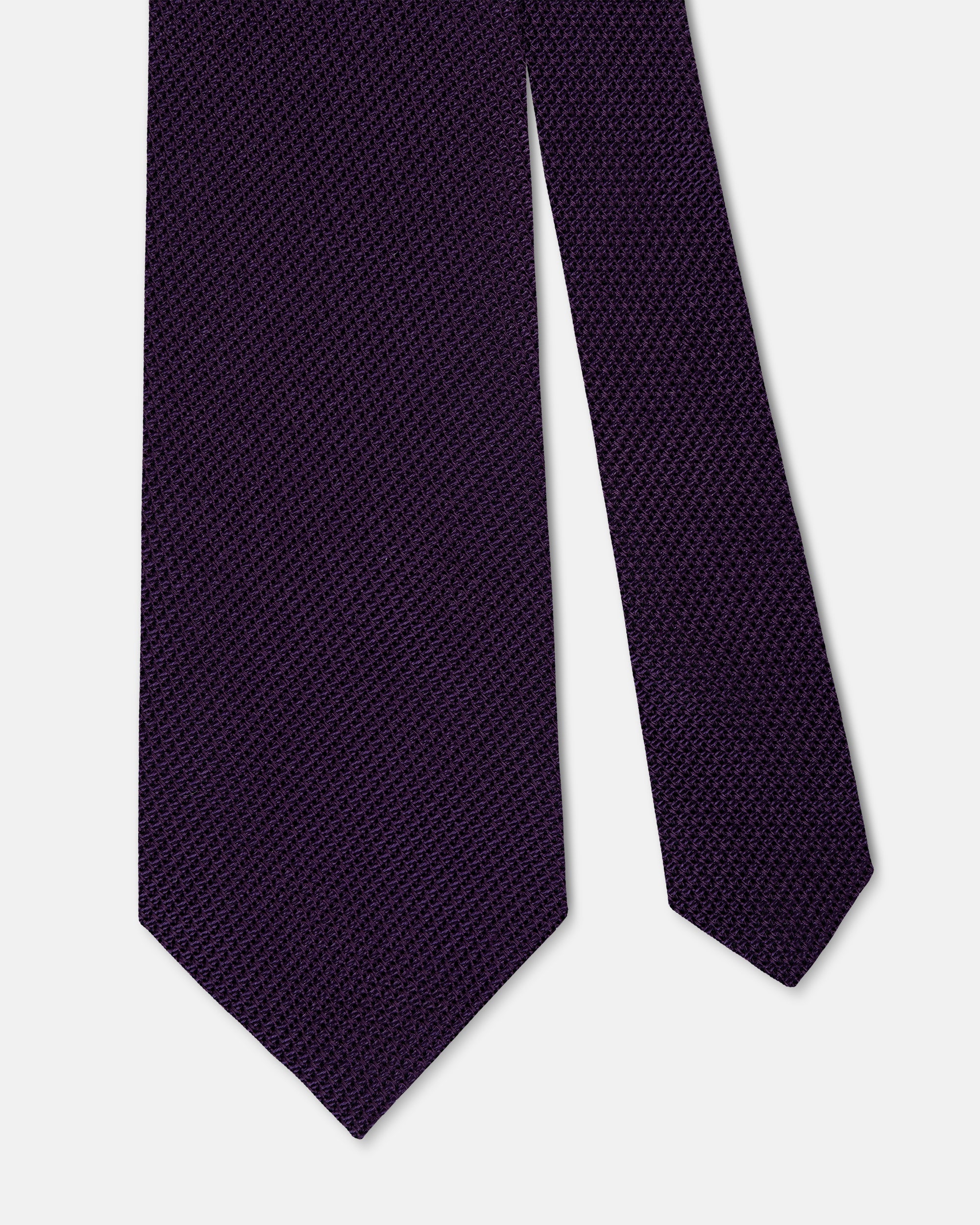 Made-in-UK Solid Purple Grenadine Tie