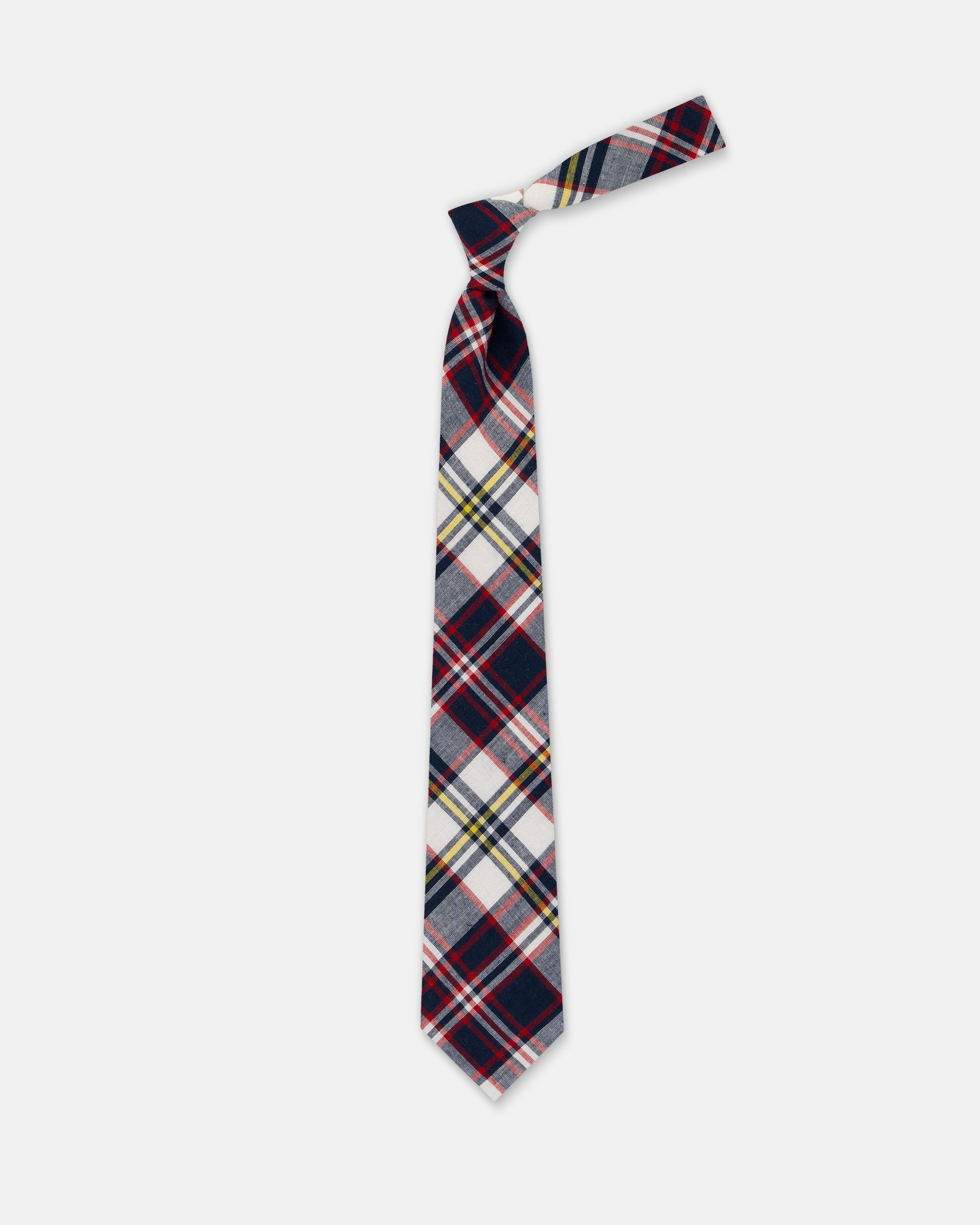 Made-in-USA Blue, White, & Yellow Madras Tie