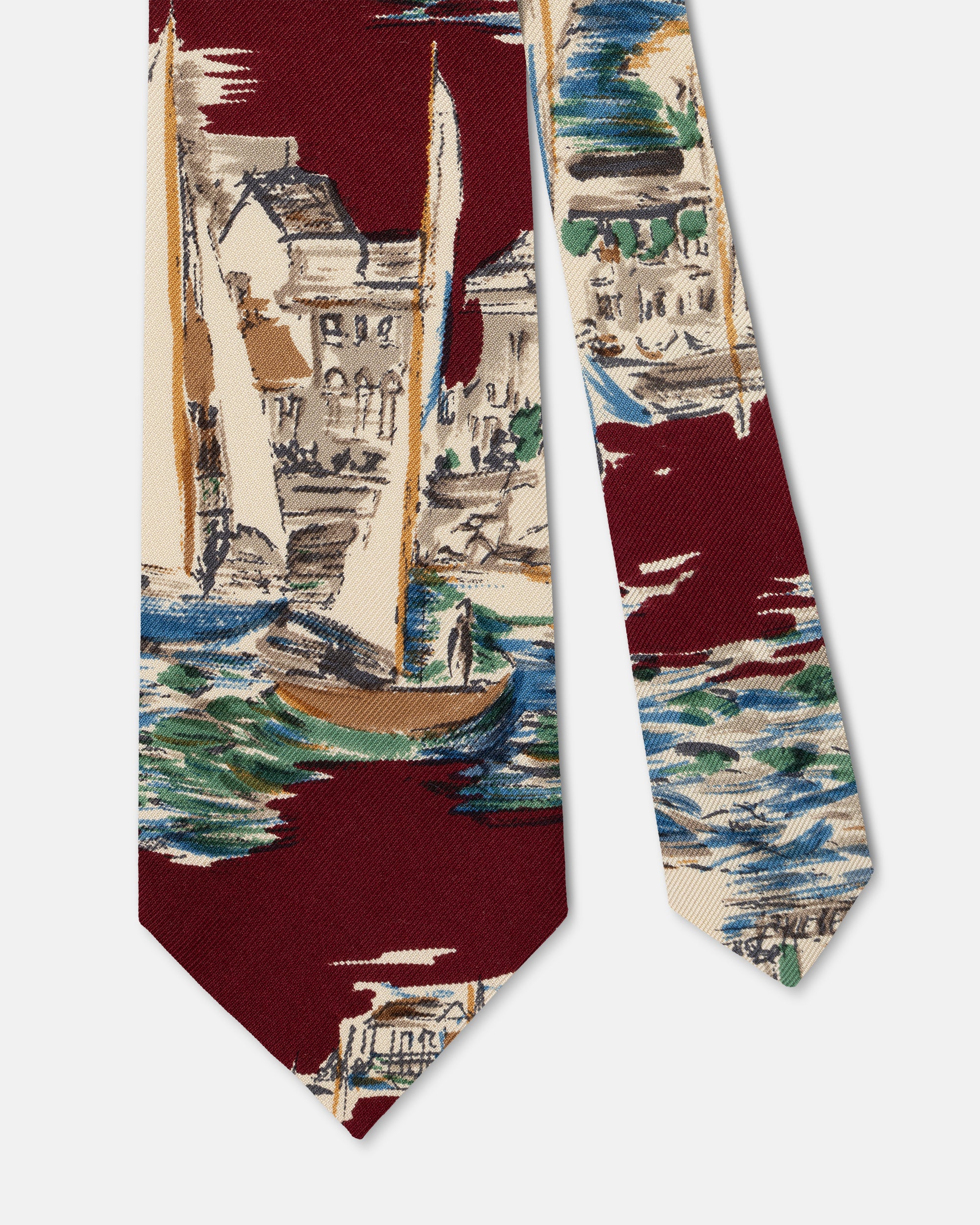 Made-in-USA Mister Mort Burgundy Sailing Tie
