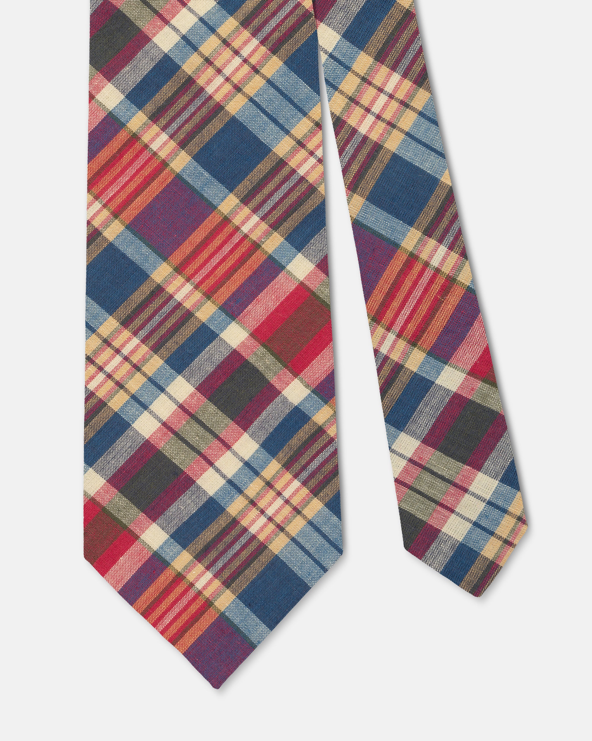 Made-in-USA Red, Blue, & Yellow Madras Tie