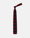 Made-in-Italy Navy & Burgundy Guard Stripe Silk Knit Tie