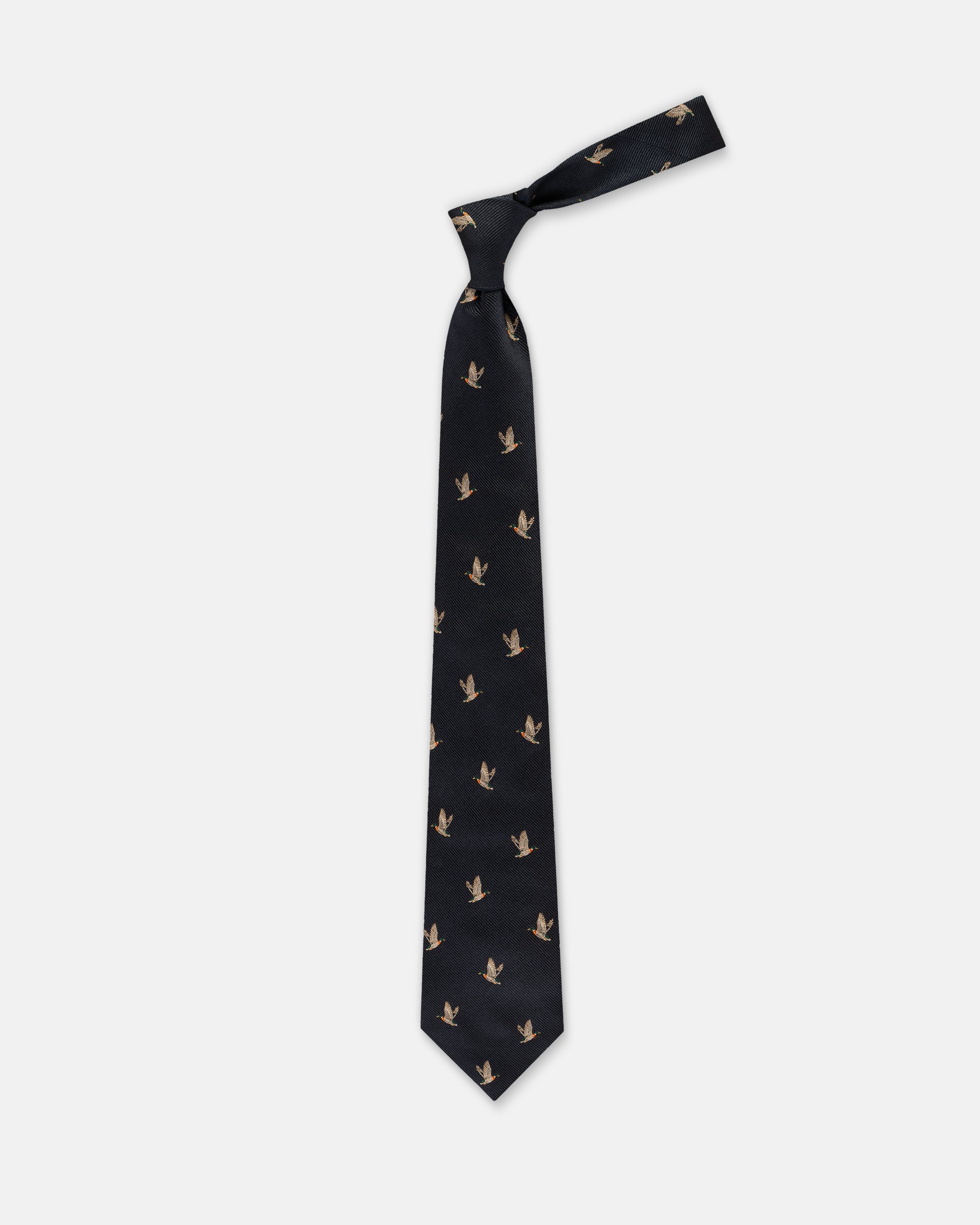 Made-in-UK Navy Flying Duck Club Tie
