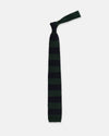 Made-in-Italy Navy & Green Guard Stripe Silk Knit Tie