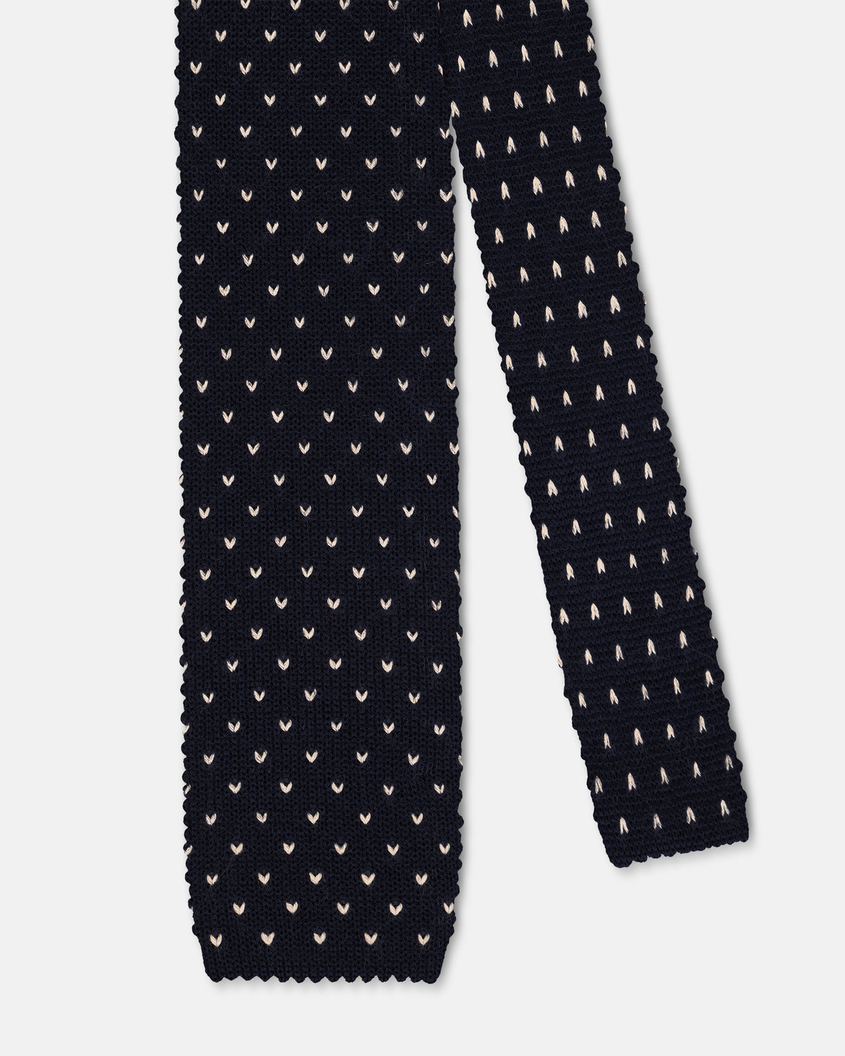 Made-in-Italy Navy Reindeer Fair Isle Wool Knit Tie