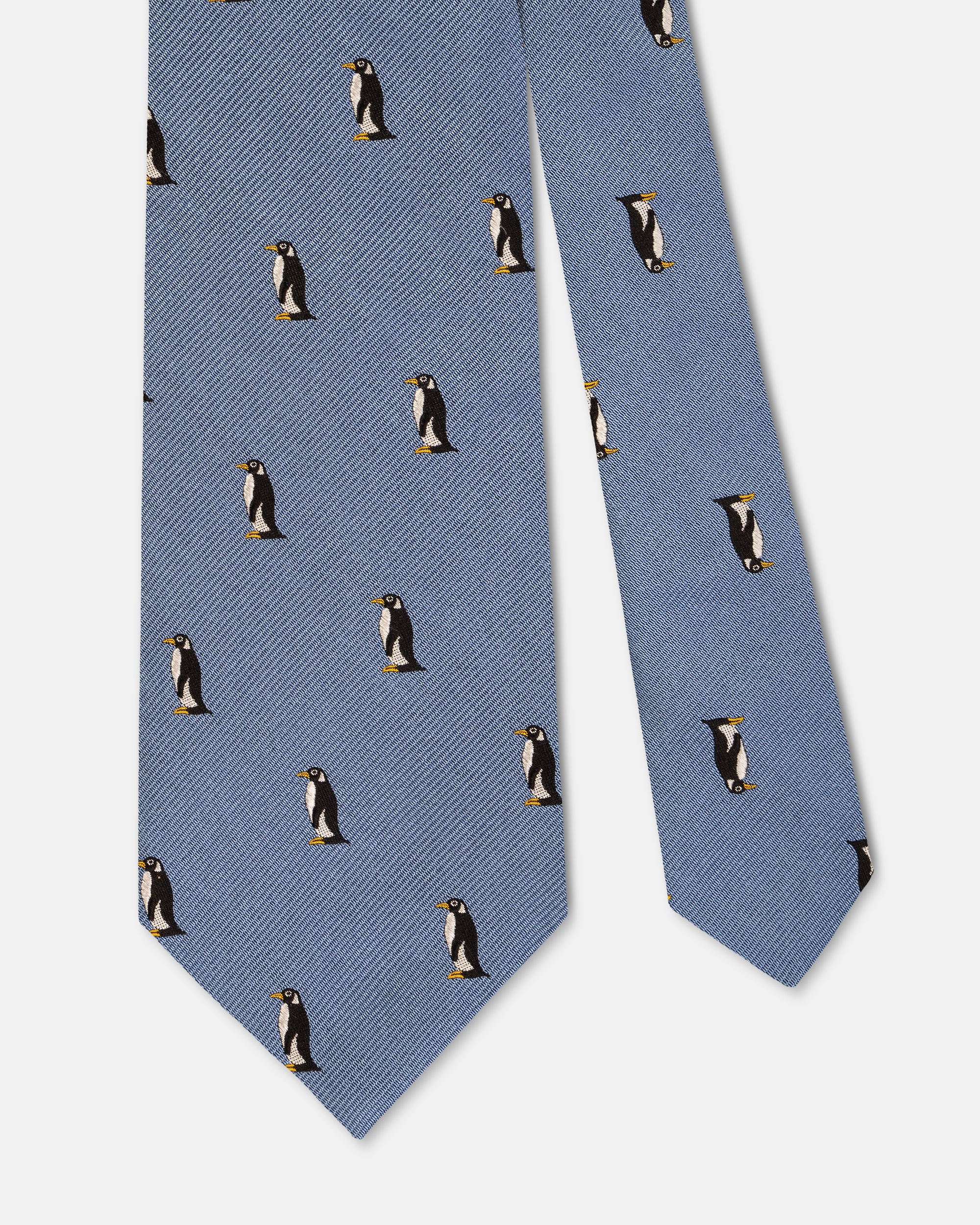 Made-in-UK Light Blue Penguin Club Tie