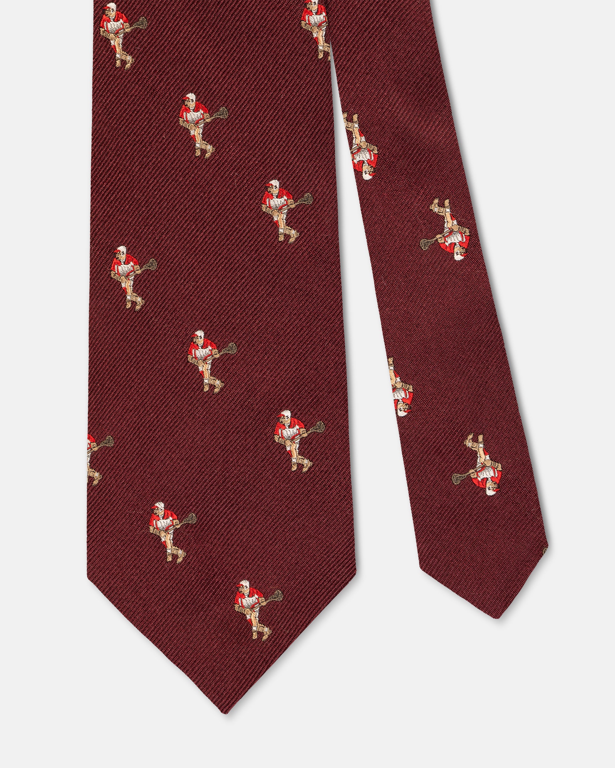 Made-in-UK Burgundy Lacrosse Club Tie