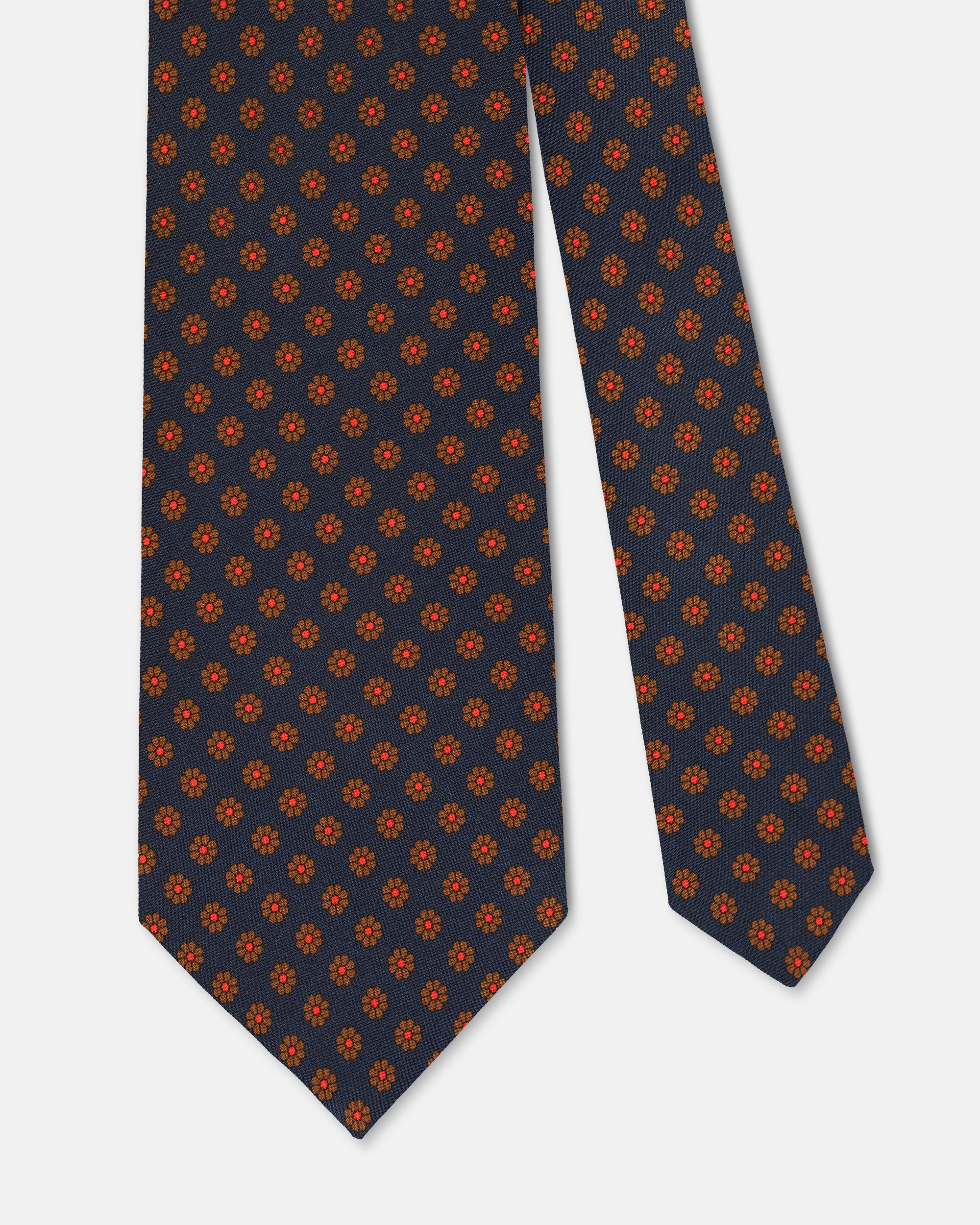 Made-in-UK Navy Foulard Print Tie