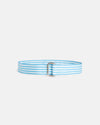Made-in-USA Light Blue & White Striped Grosgrain Ribbon Belt