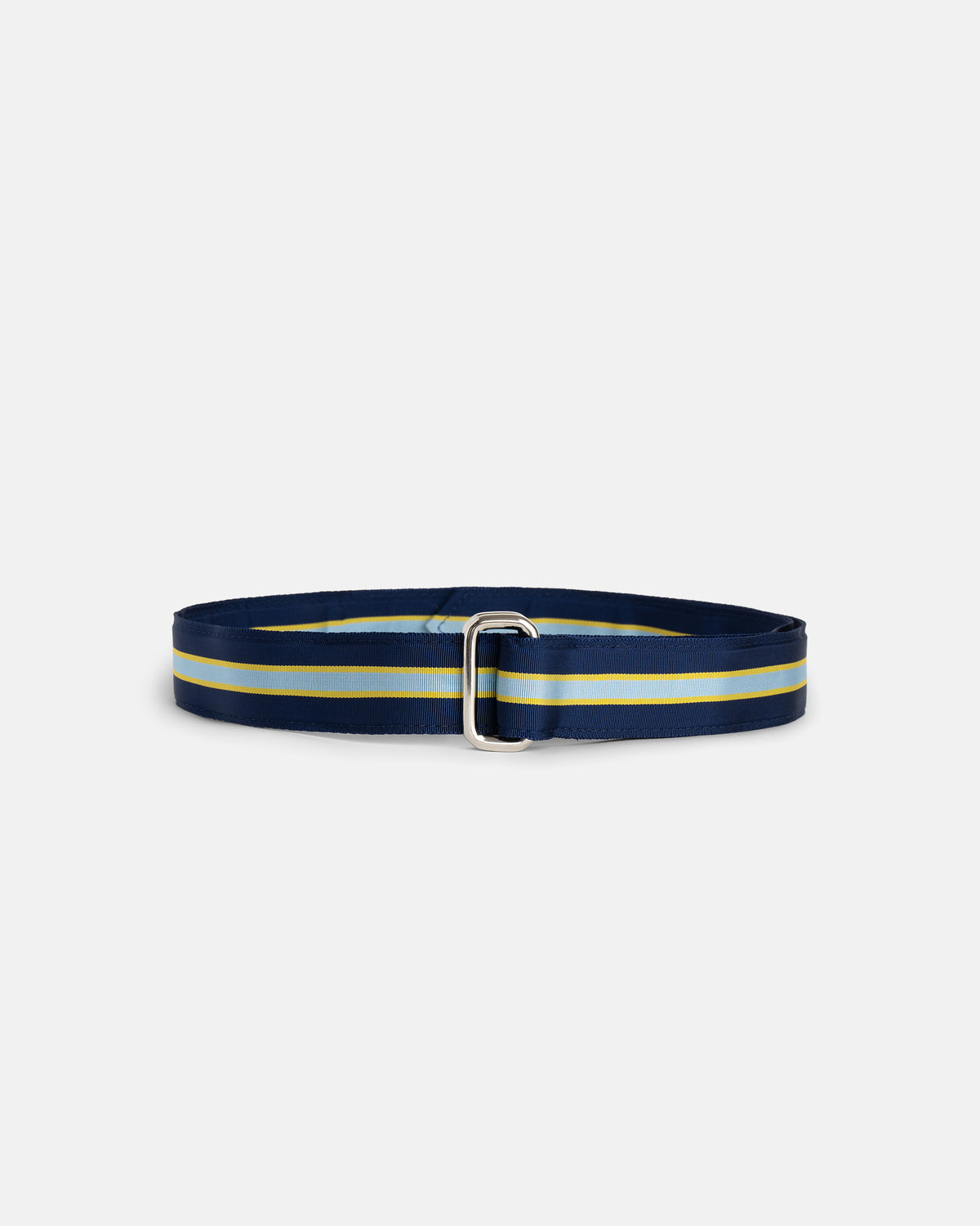 Made-in-USA Navy, Light Blue & Yellow Grosgrain Ribbon Belt