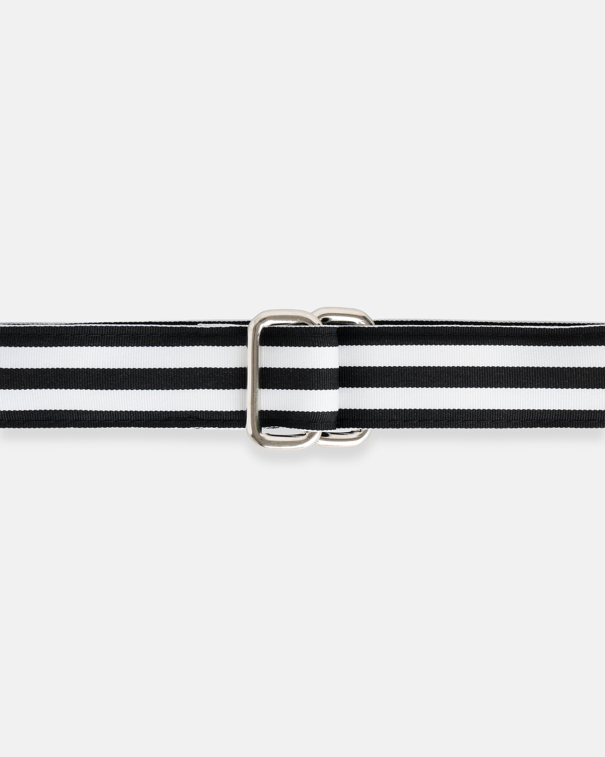 Made-in-USA Black & White Grosgrain Ribbon Belt