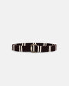 Dark Brown with Cream Regimental Stripe D-Ring Belt