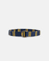 Navy with Gold Regimental Stripe D-Ring Belt
