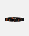 Black with Orange Regimental Stripe D-Ring Belt