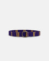 Bright Purple with Gold Regimental Stripe D-Ring Belt