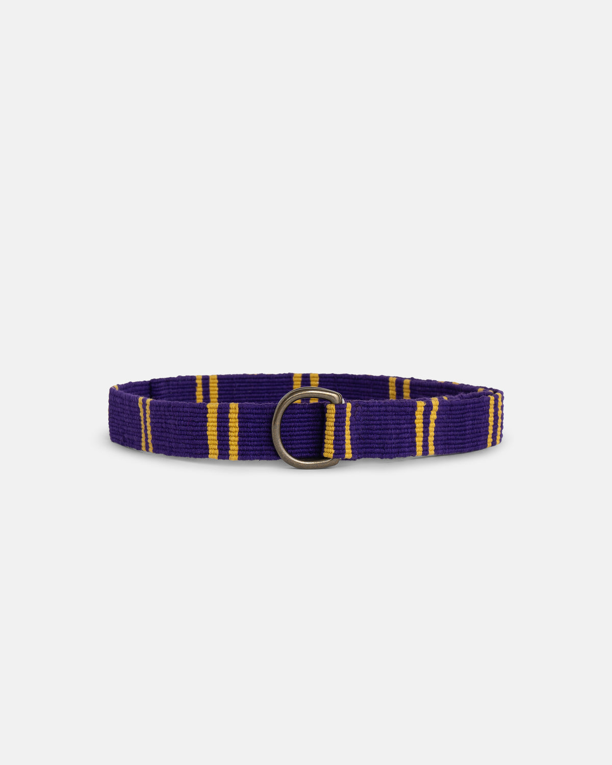 Bright Purple with Gold Regimental Stripe D-Ring Belt