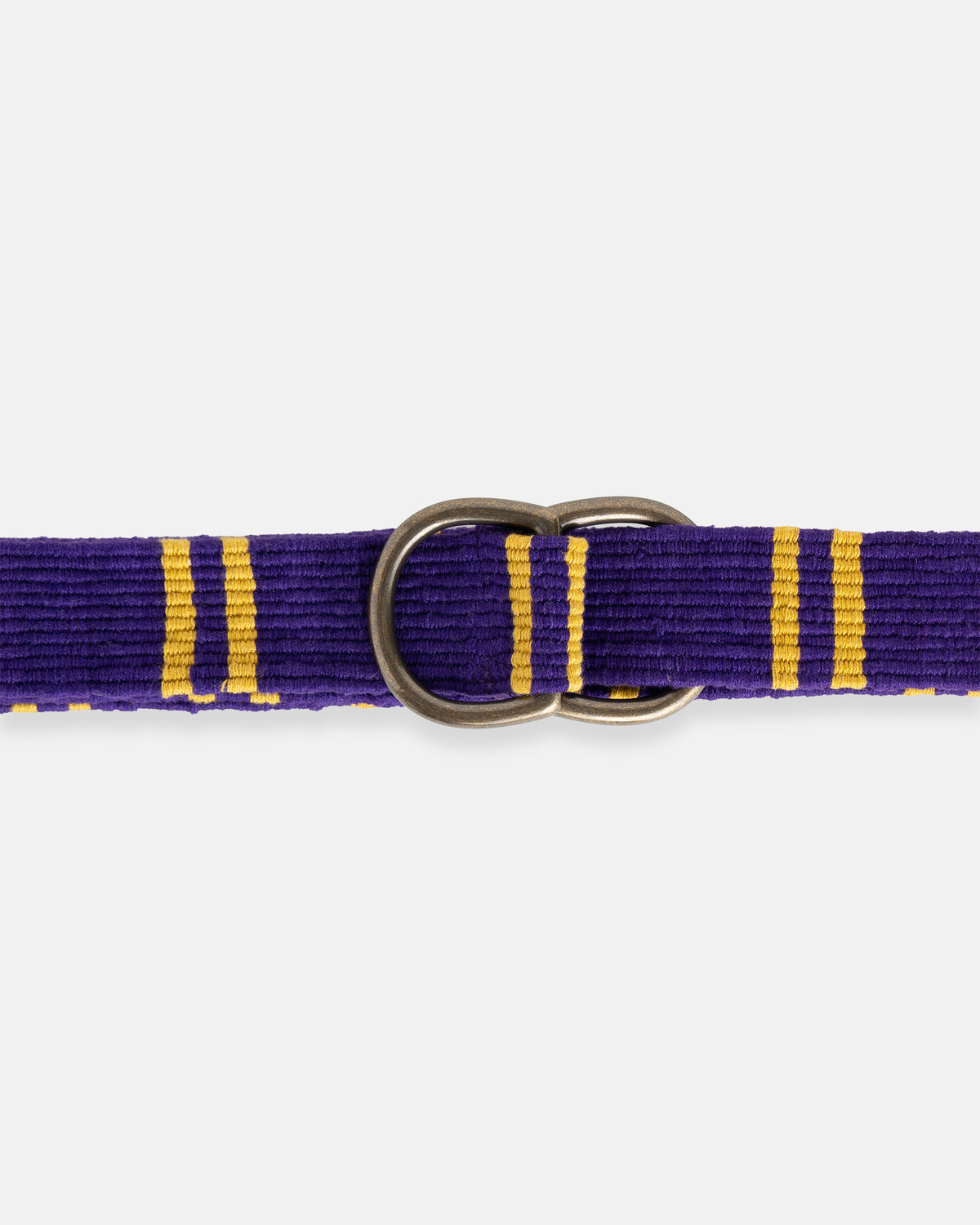 Bright Purple with Gold Regimental Stripe D-Ring Belt