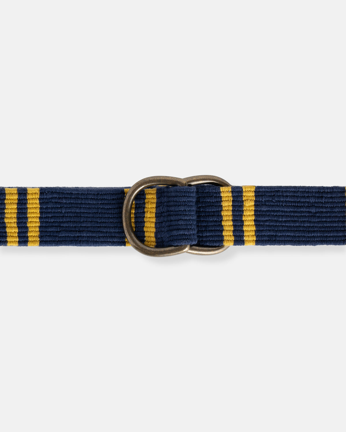 Navy with Gold Regimental Stripe D-Ring Belt