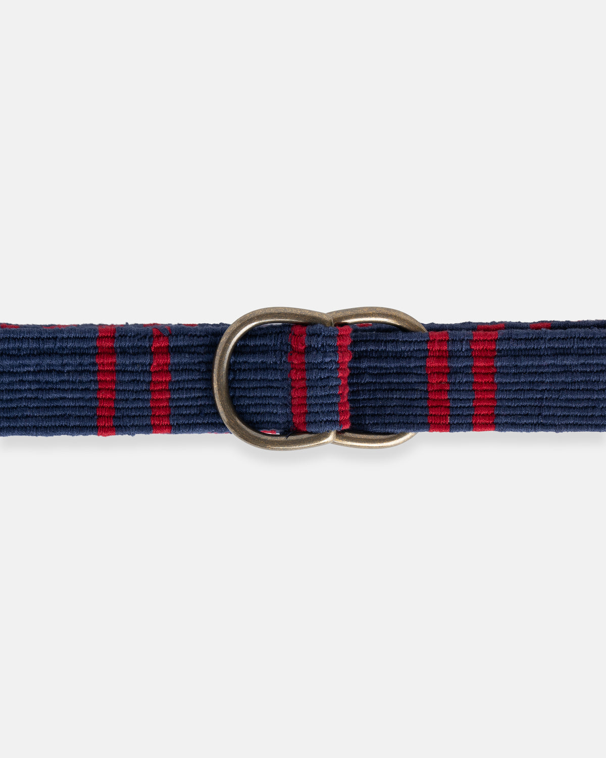 Navy with Crimson Regimental Stripe D-Ring Belt