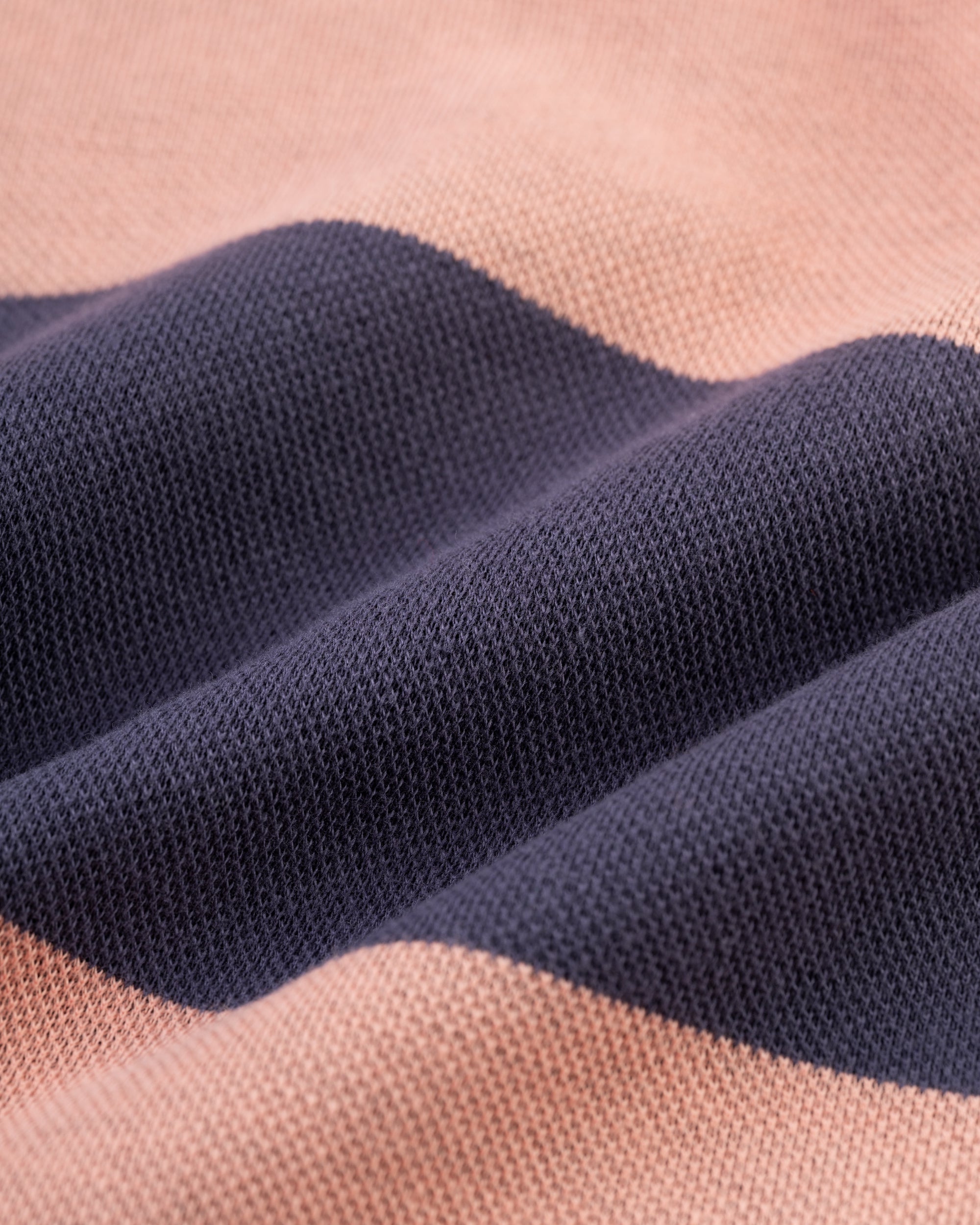 Navy & Pink Relaxed Fit Wide Stripe Polo