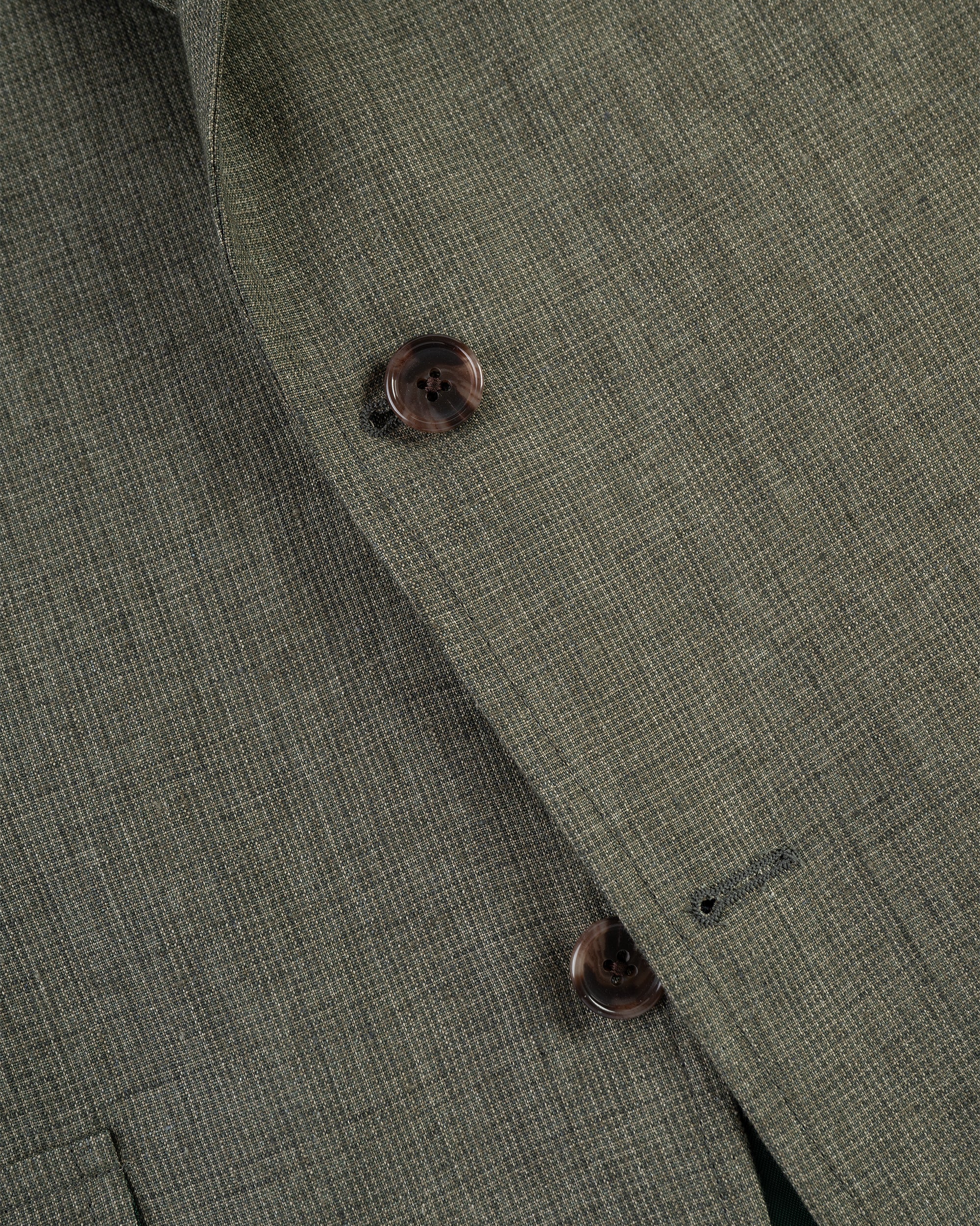 Made-in-USA Olive Mini Houndstooth Linen Sport Coat